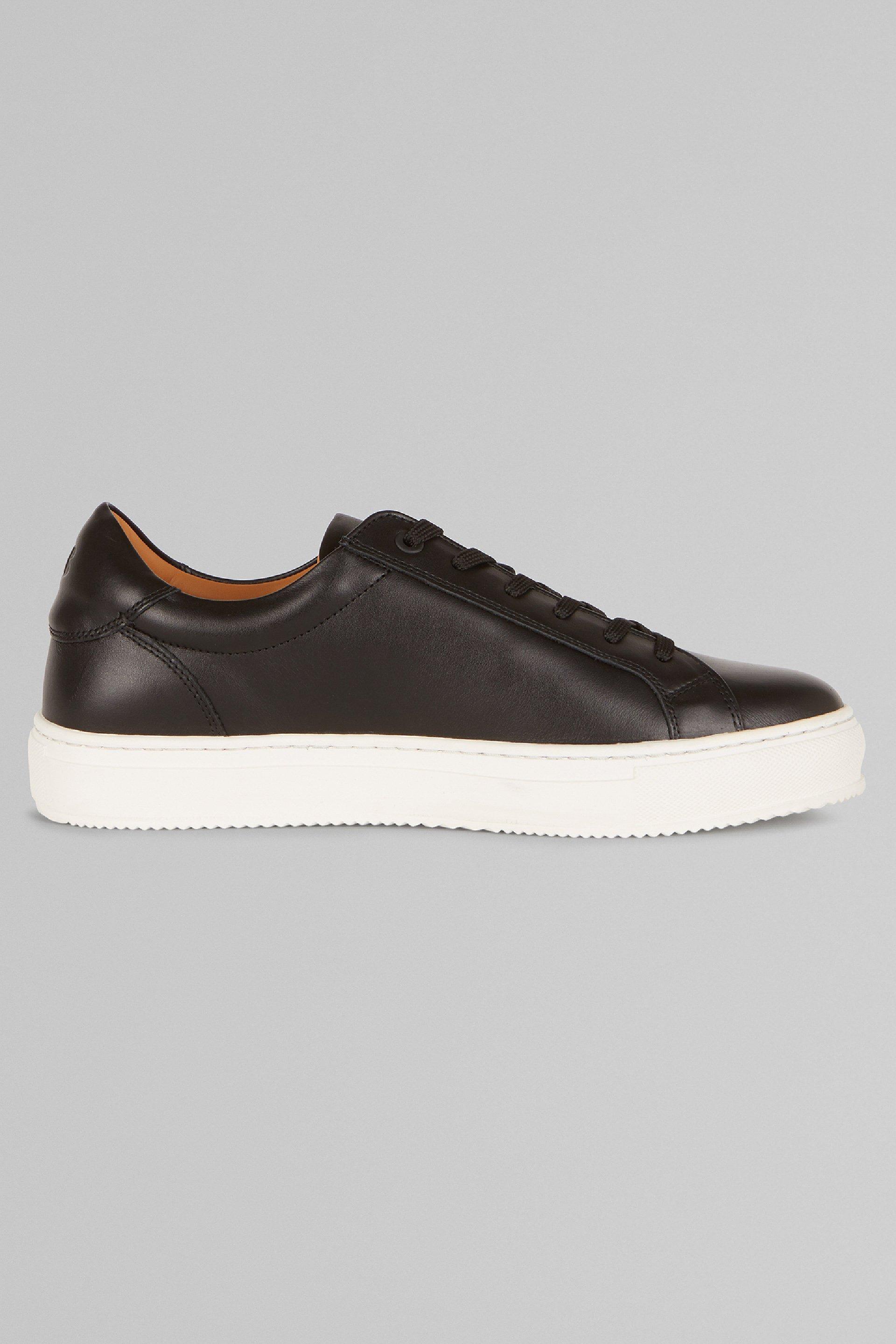 Black Leather Trainers, , large image number 0