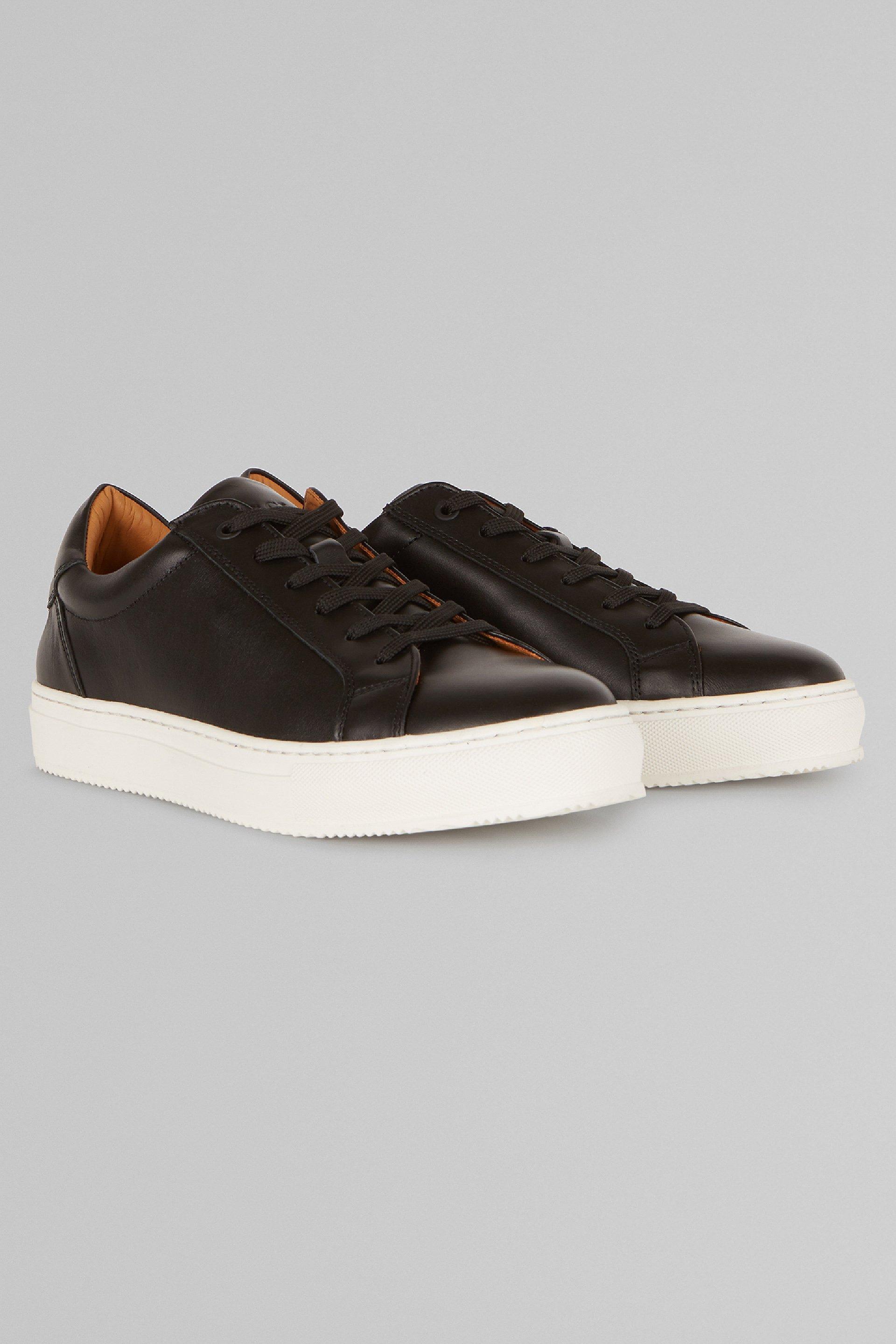 Black Leather Trainers, , large image number 2