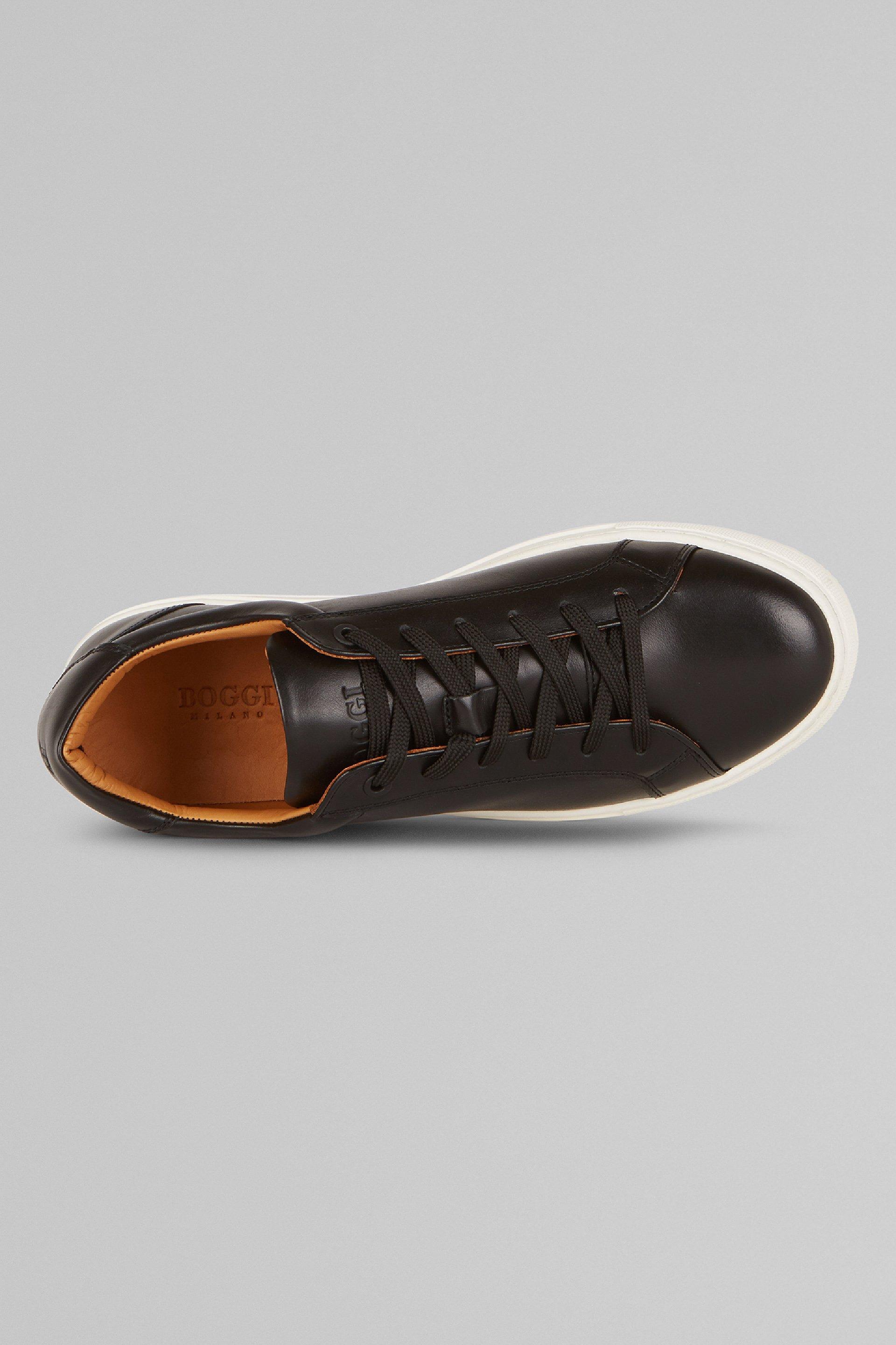 Black Leather Trainers, 3901_NERO, large image number 4