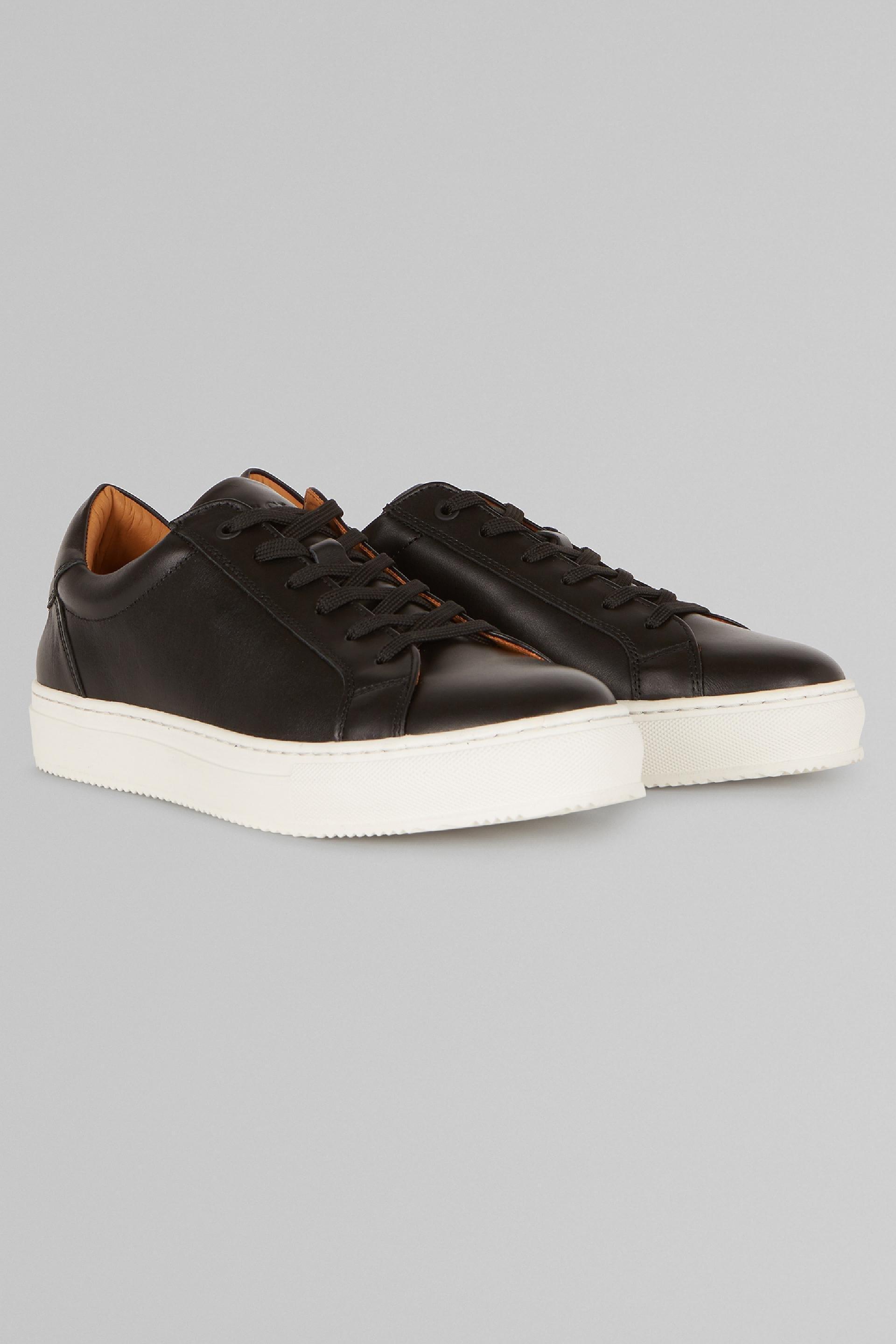 Black Leather Trainers, , large image number 7