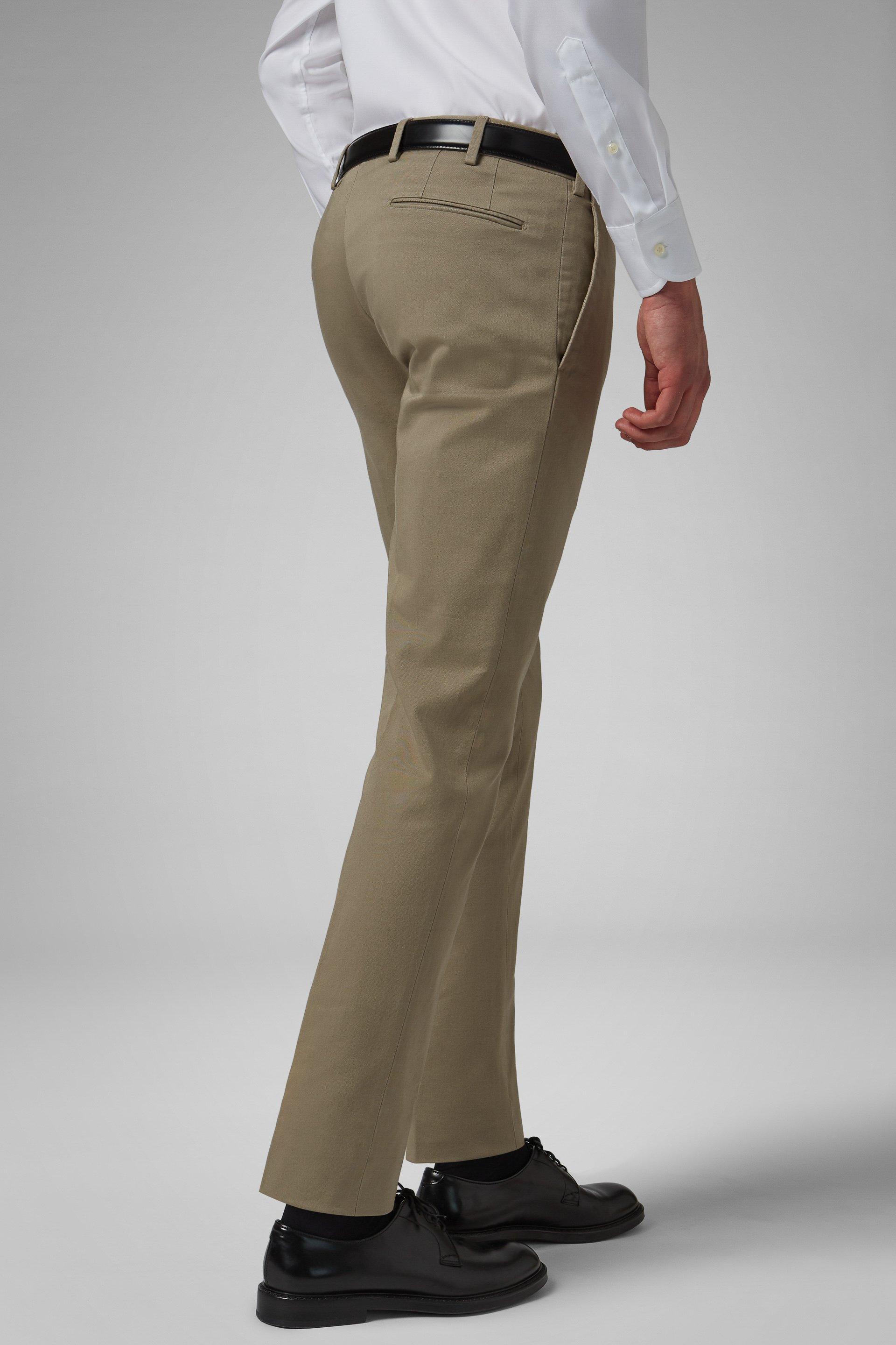 Beige Stretch Cotton Slim Trousers, , large image number 5