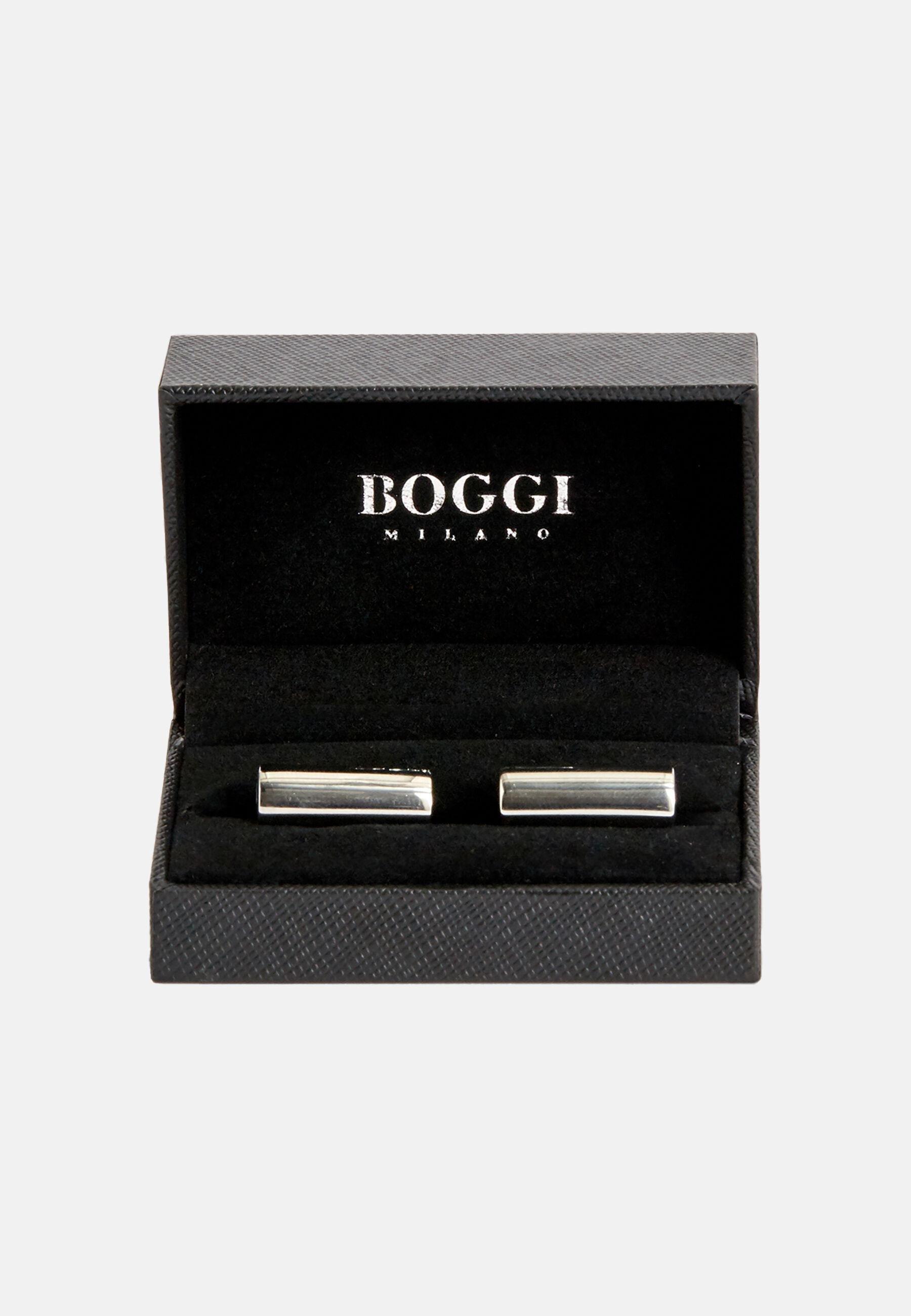 Bar Logo Cufflinks, Silver, Silver, large image number 1