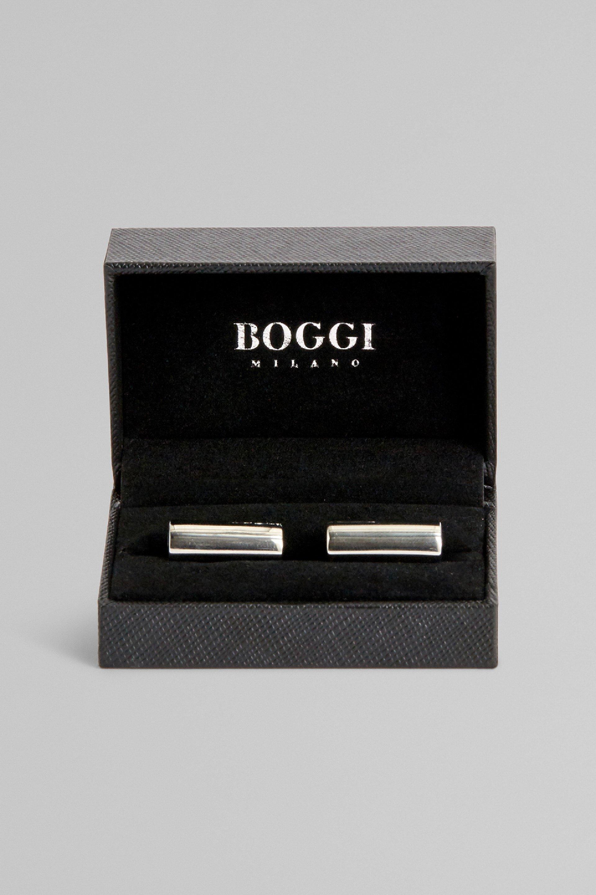 Boggi Milano - Grey Bar Logo Cufflinks