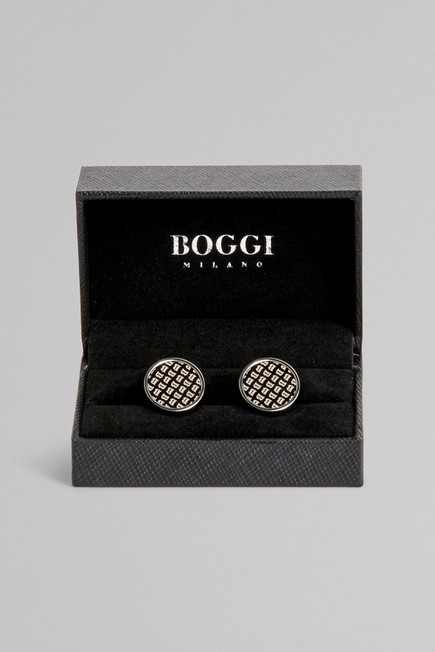 Boggi Milano - Grey Circular Logo Cufflinks