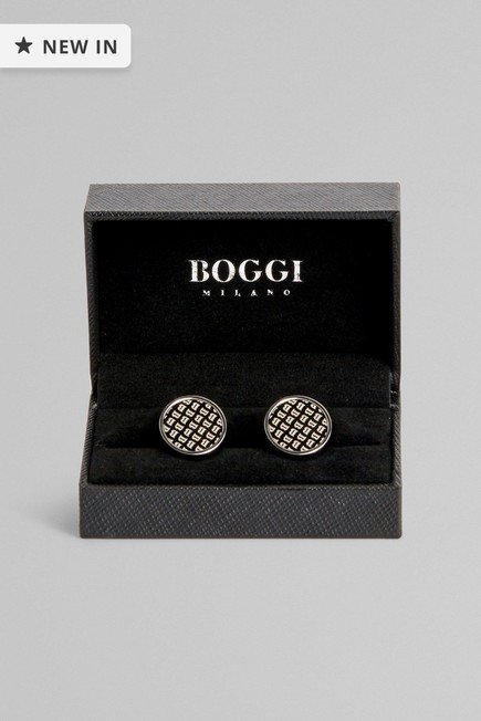 Boggi Milano - Grey Circular Logo Cufflinks