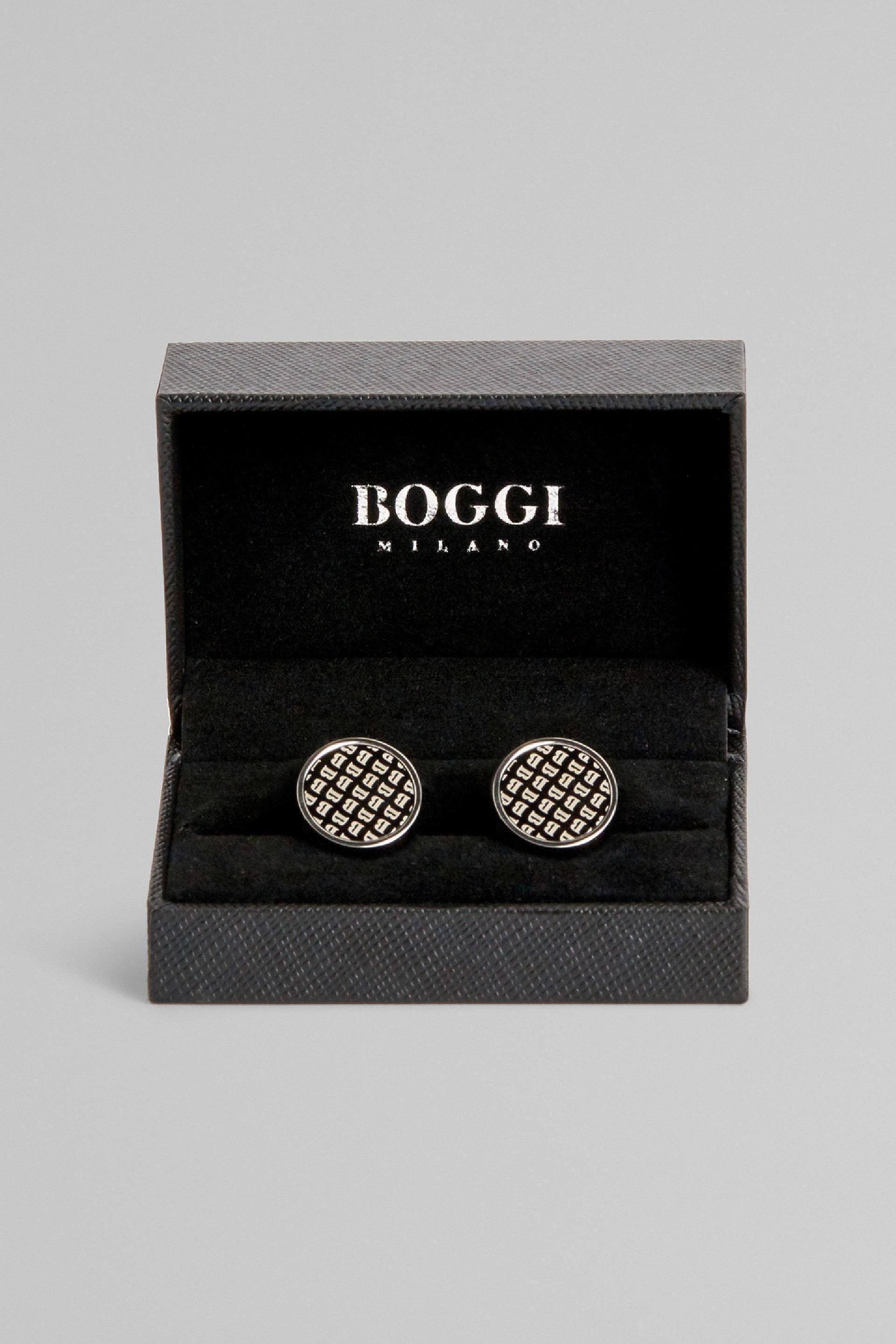 Grey Circular Logo Cufflinks, , medium