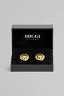 Boggi Milano - Yellow Circular Cufflinks With Flower