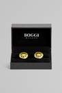 Boggi Milano - Yellow Circular Cufflinks With Flower