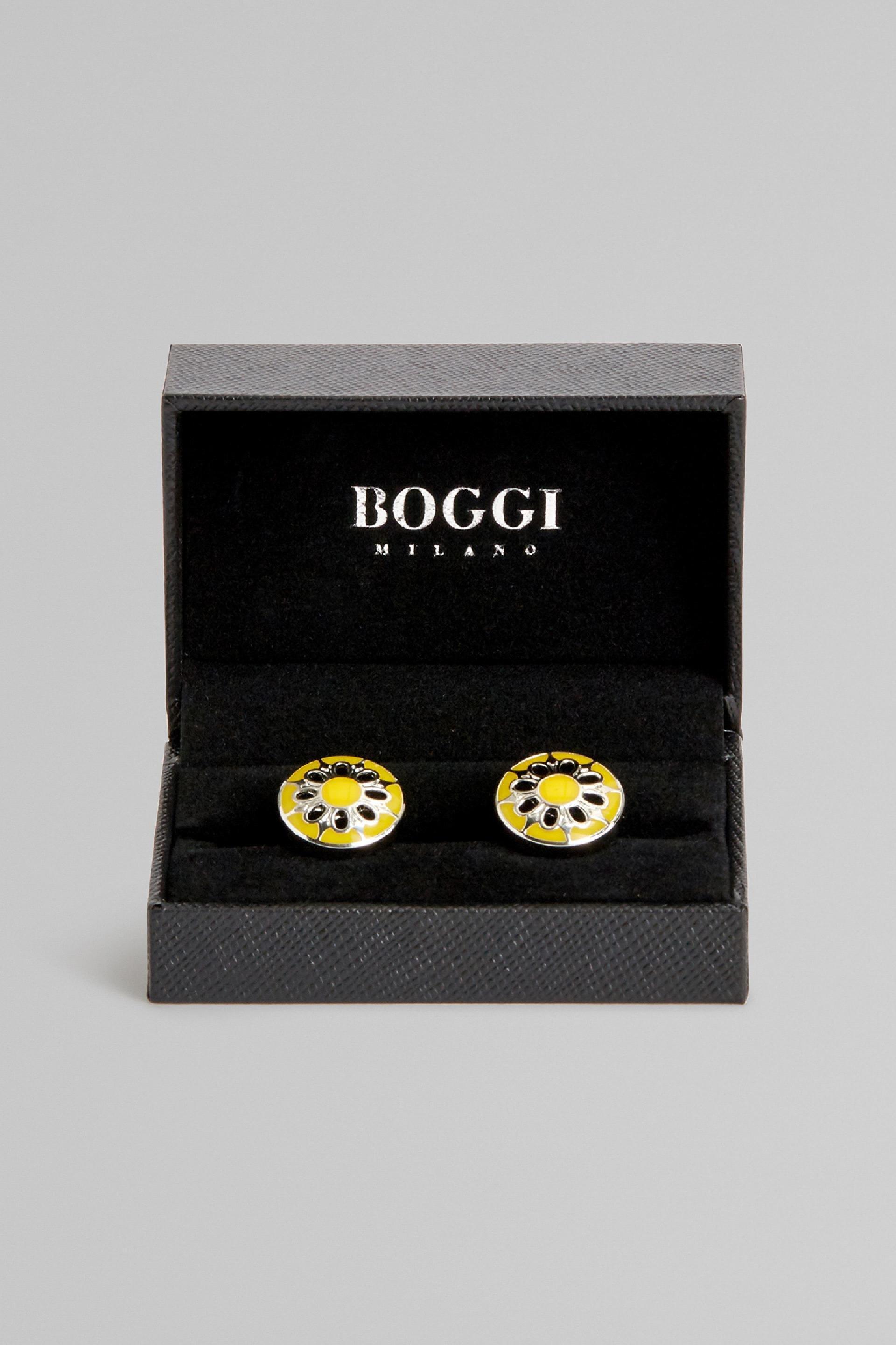 Boggi Milano - Yellow Floral Circular Cufflinks