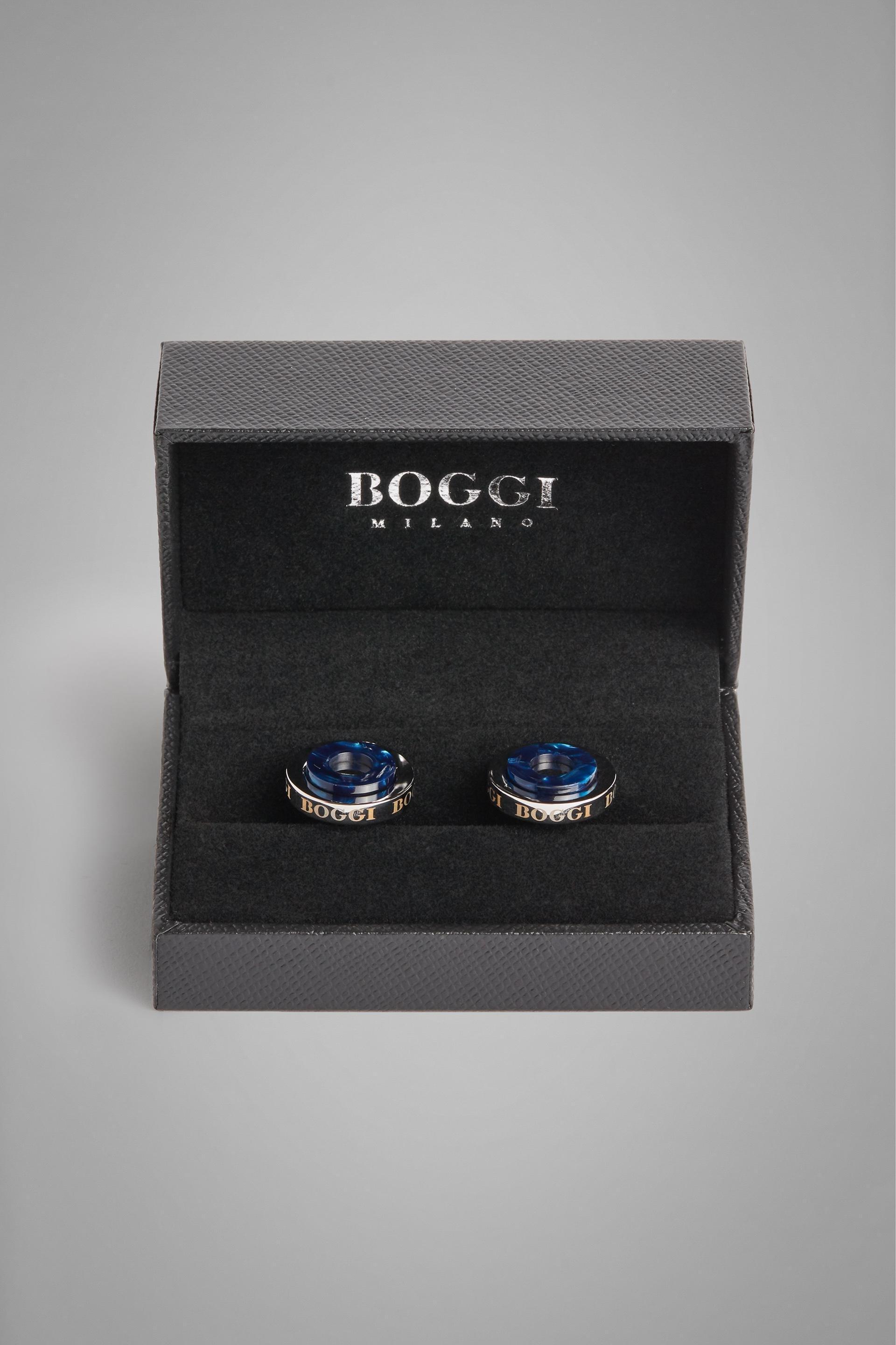 Silver Contrasting Round Metal Cufflinks, , medium