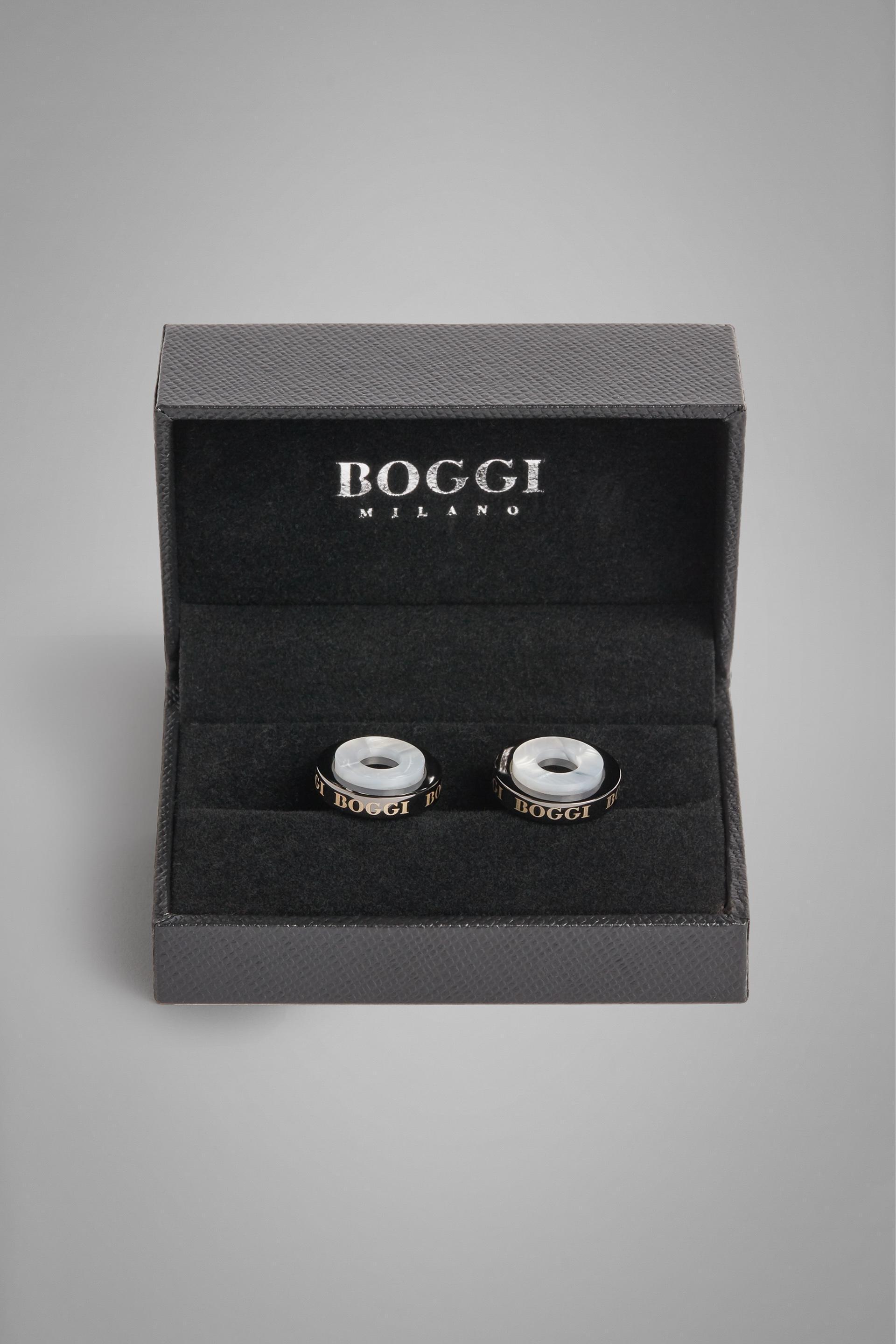 Grey Contrast Circular Cufflinks, , medium