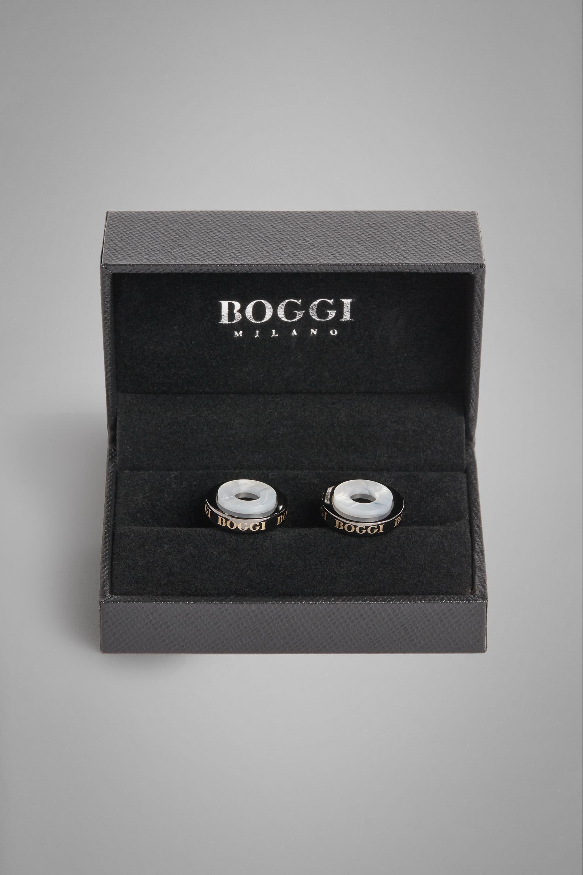 Boggi Milano - Grey Contrast Circular Cufflinks