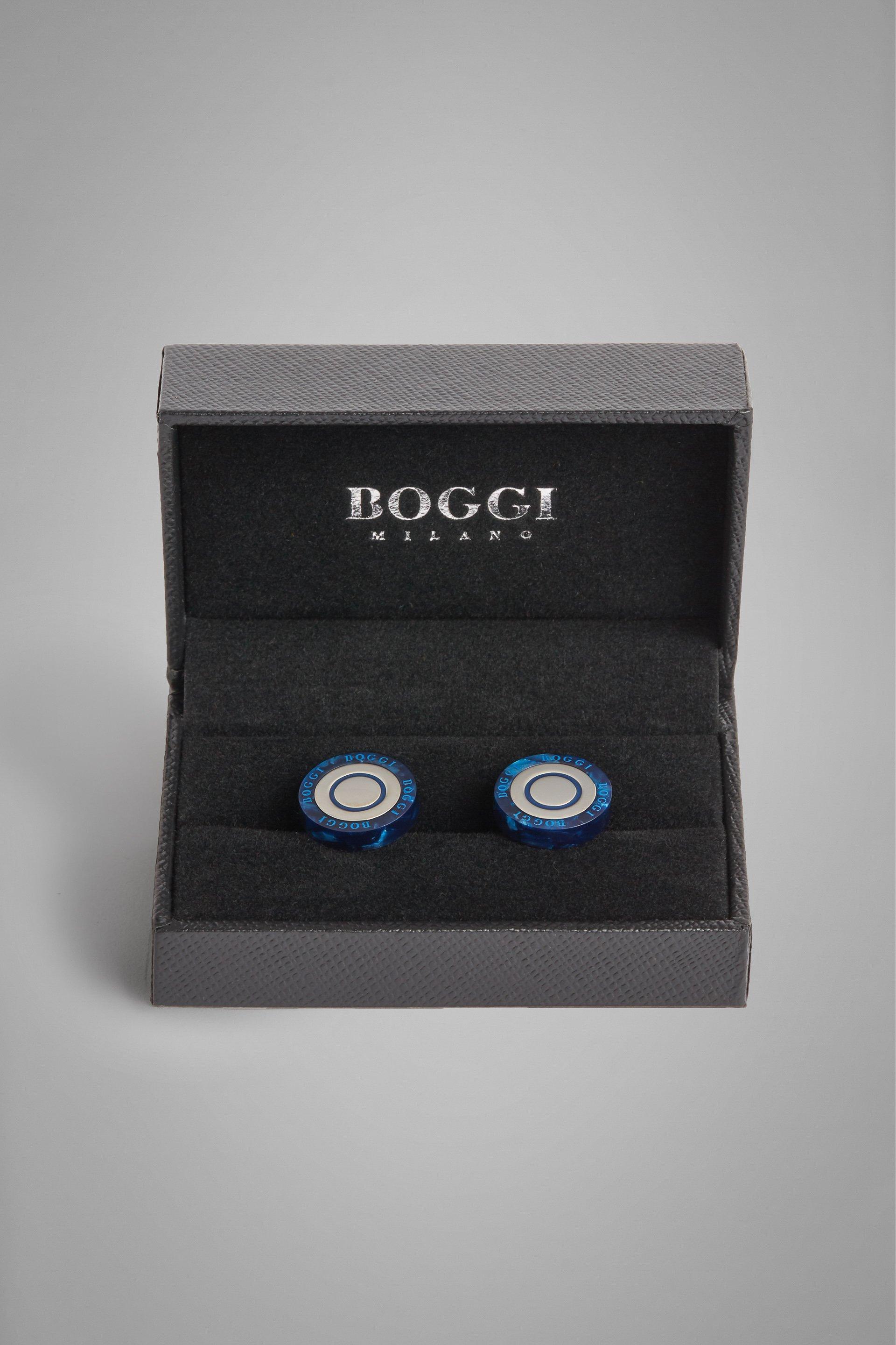 Boggi Milano - Blue Contrast Circular Cufflinks