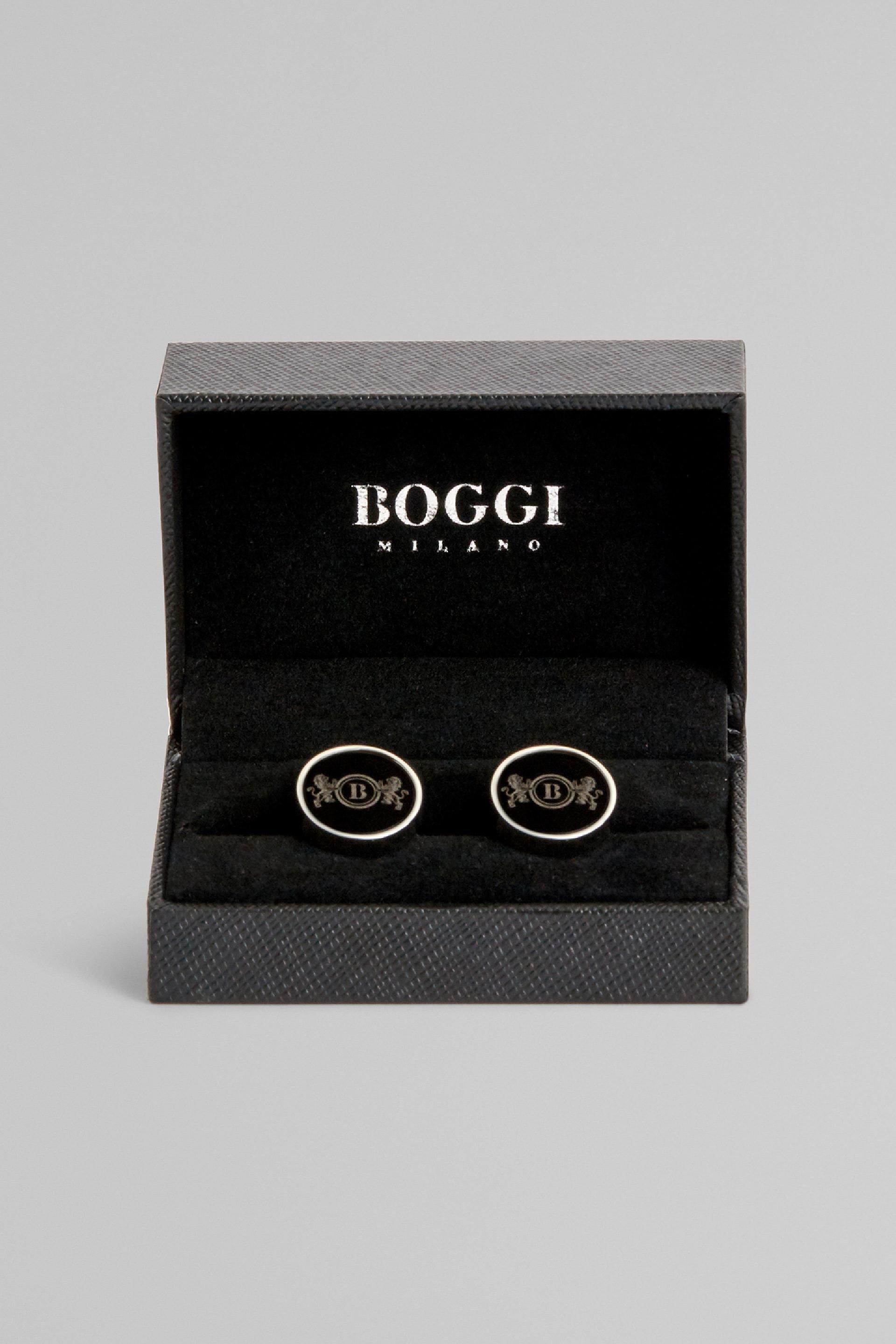 Boggi Milano - Grey Circular Logo Cufflinks