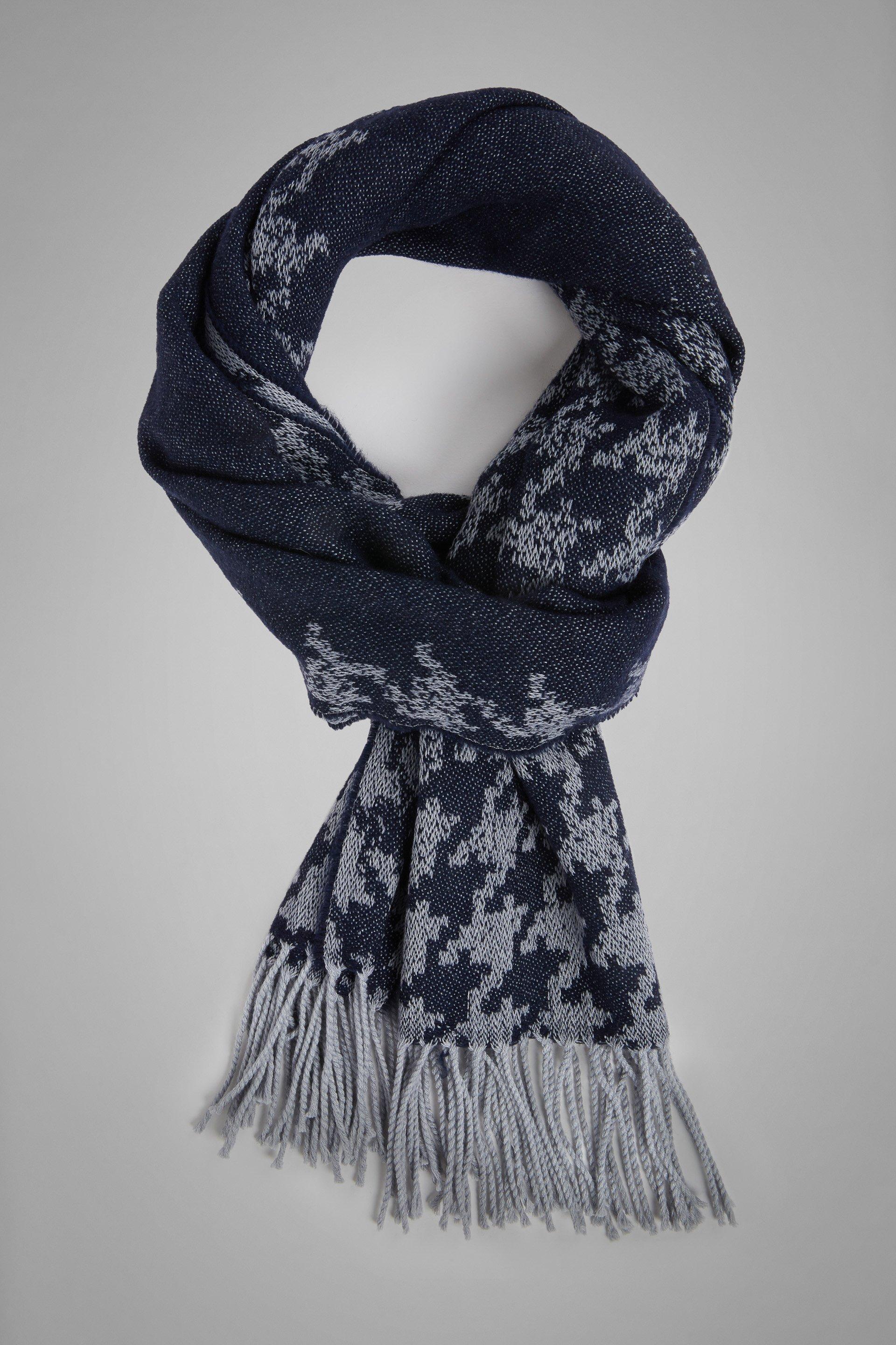 Blue Gradient Hounds Tooth Wool Scarf For Men, , large image number 0