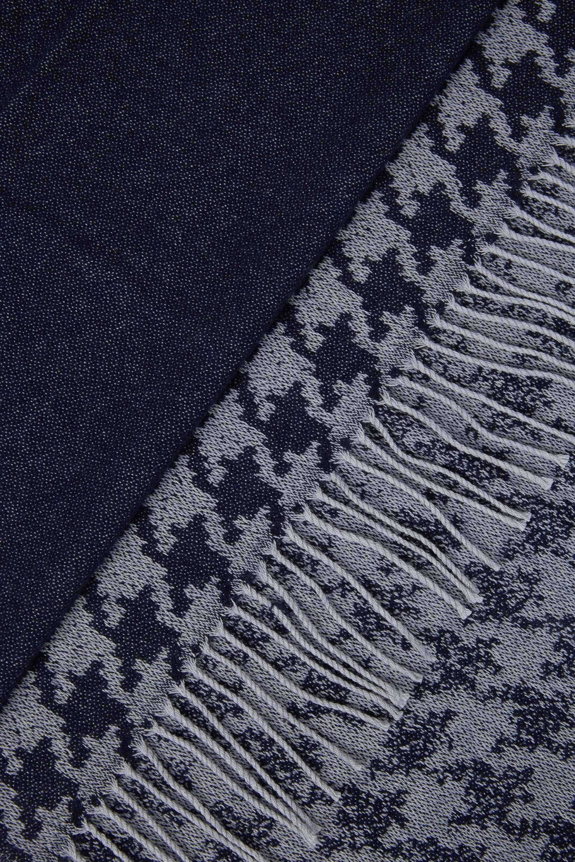 Blue Gradient Hounds Tooth Wool Scarf For Men, , large image number 1