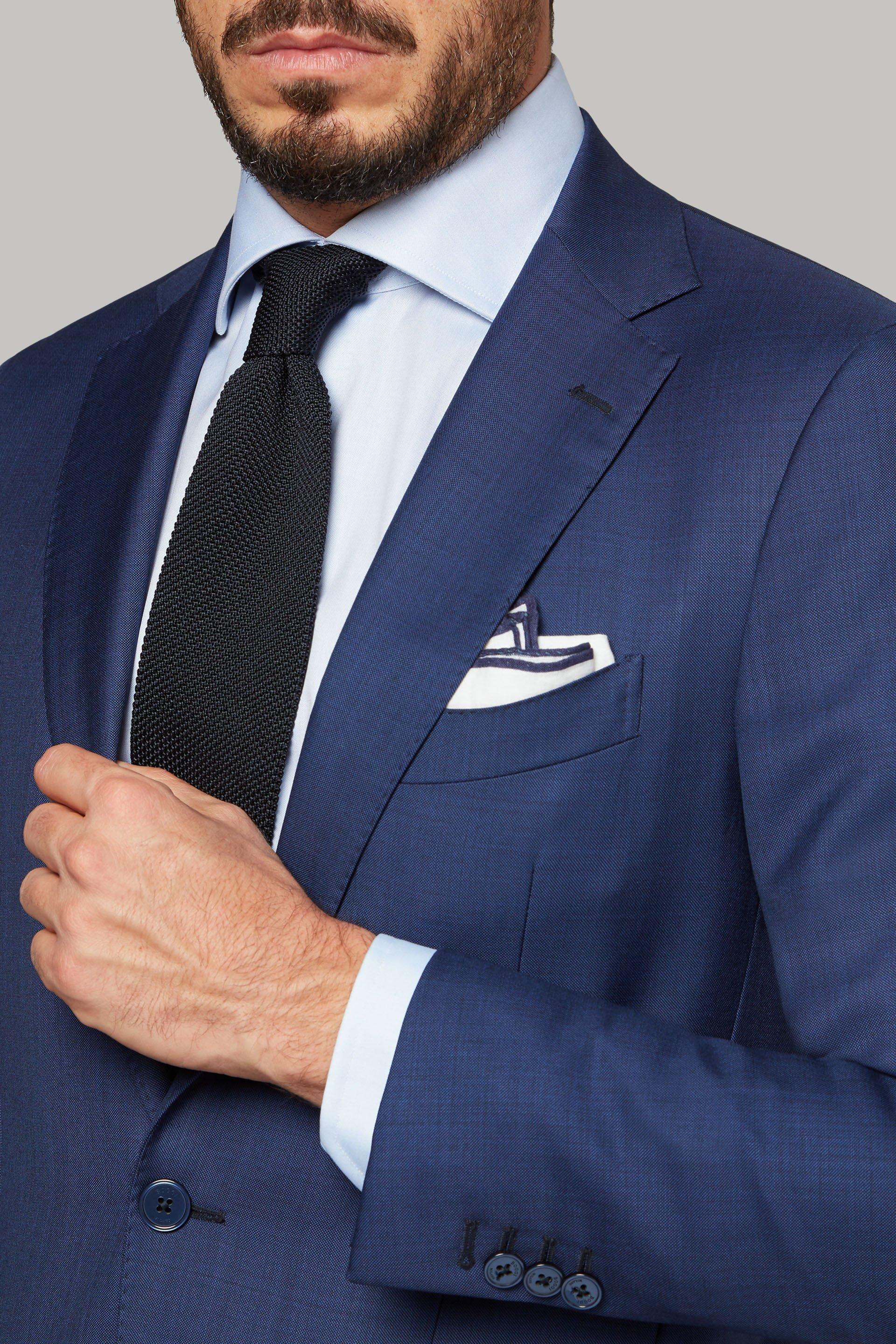 Blue Super 110 Wool Jacket, , large image number 5