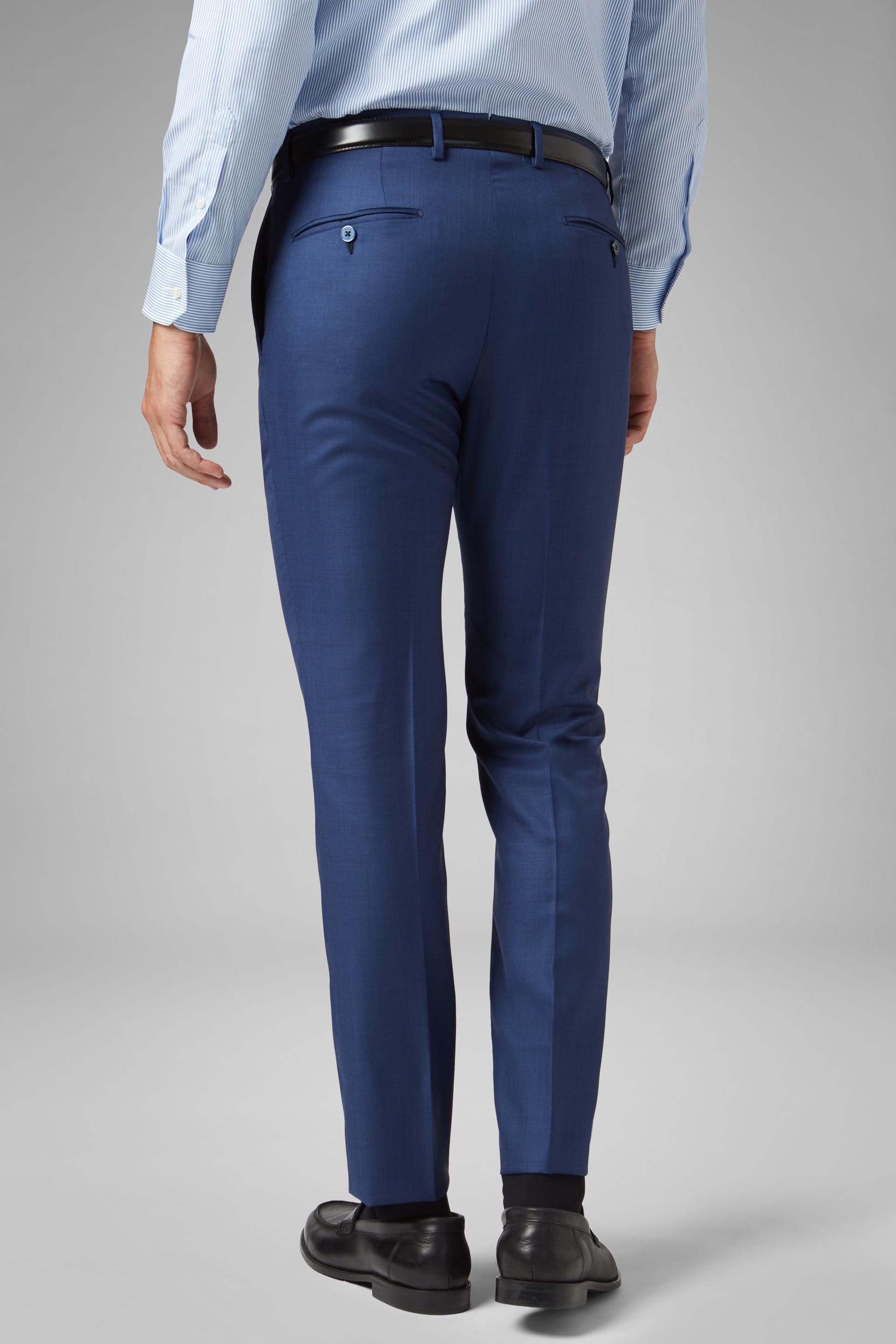 Blue Super 110 Wool Grisaille Trousers, , large image number 3