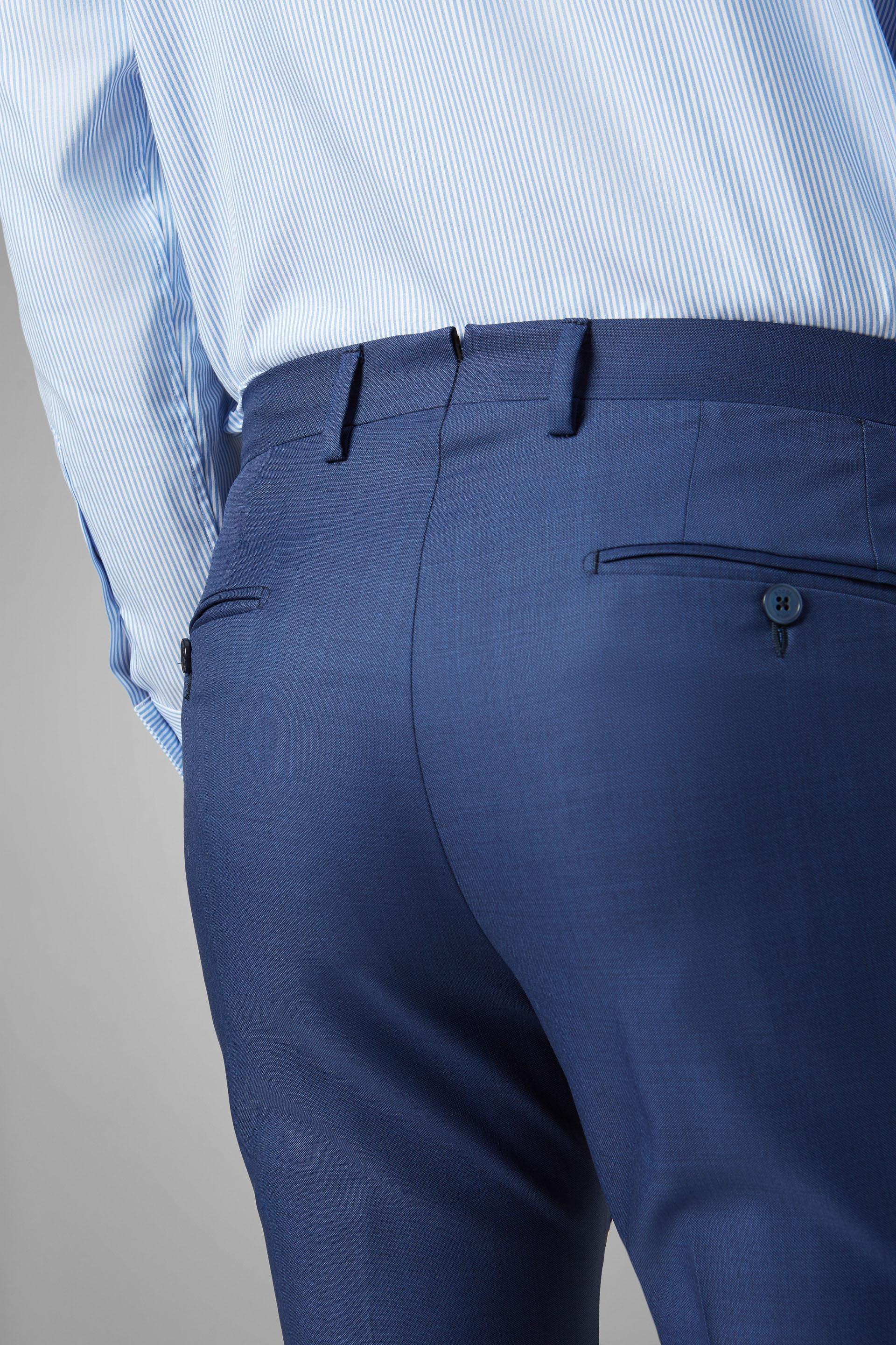 Blue Super 110 Wool Grisaille Trousers, , large image number 4