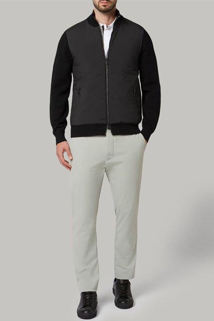 Black Padded Bomber Jacket, 3901_NERO, large image number 0
