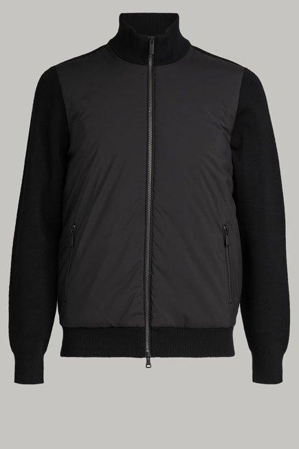 Black Padded Bomber Jacket, 3901_NERO, large image number 2