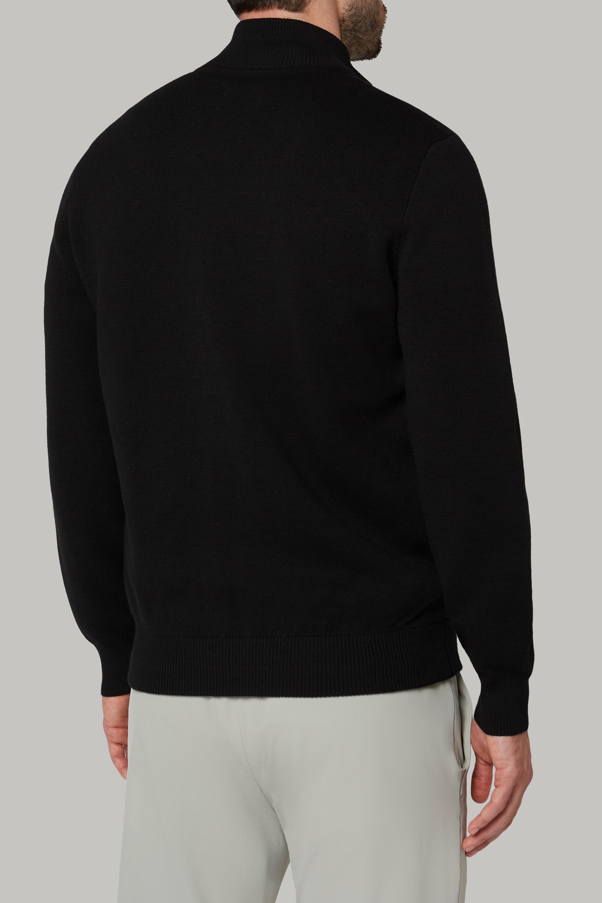 Black Padded Bomber Jacket, 3901_NERO, large image number 5