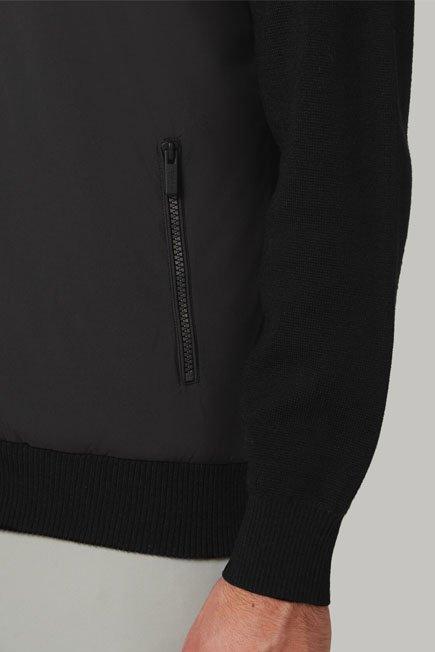 Black Padded Bomber Jacket, 3901_NERO, large image number 8