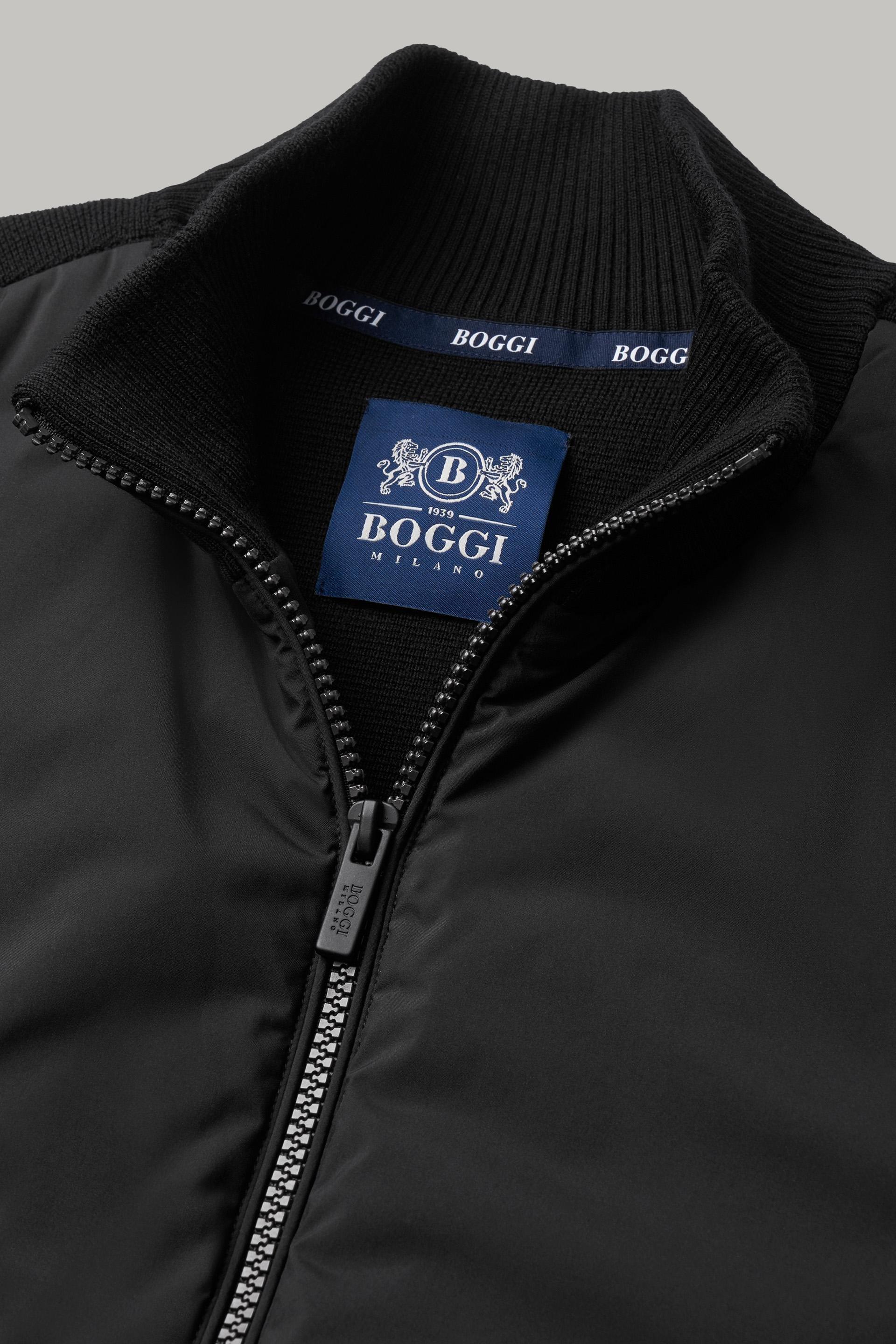 Black Padded Bomber Jacket, 3901_NERO, large image number 9