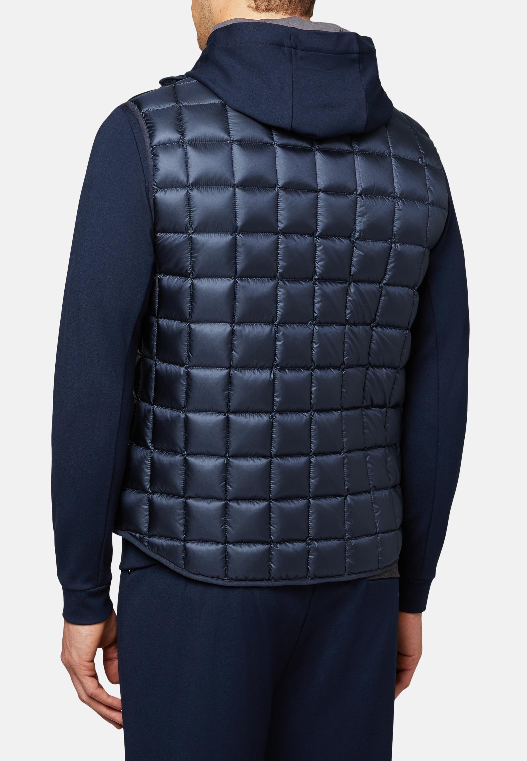 Navy Down-Filled Quilted Nylon Gilet For Men, Navy blue, large image number 2
