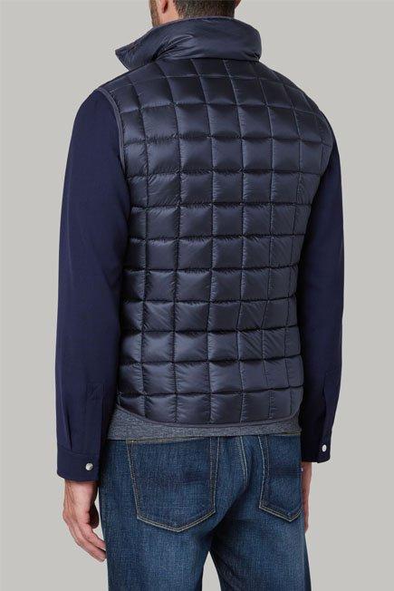 Navy Down-Filled Quilted Nylon Gilet For Men, Navy blue, large image number 3