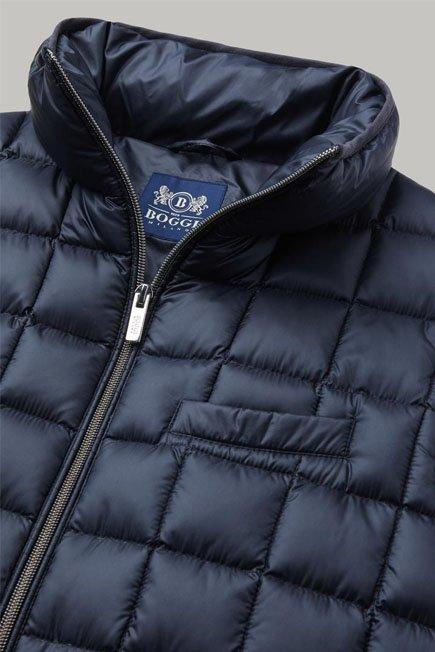 Navy Down-Filled Quilted Nylon Gilet For Men, Navy blue, large image number 5