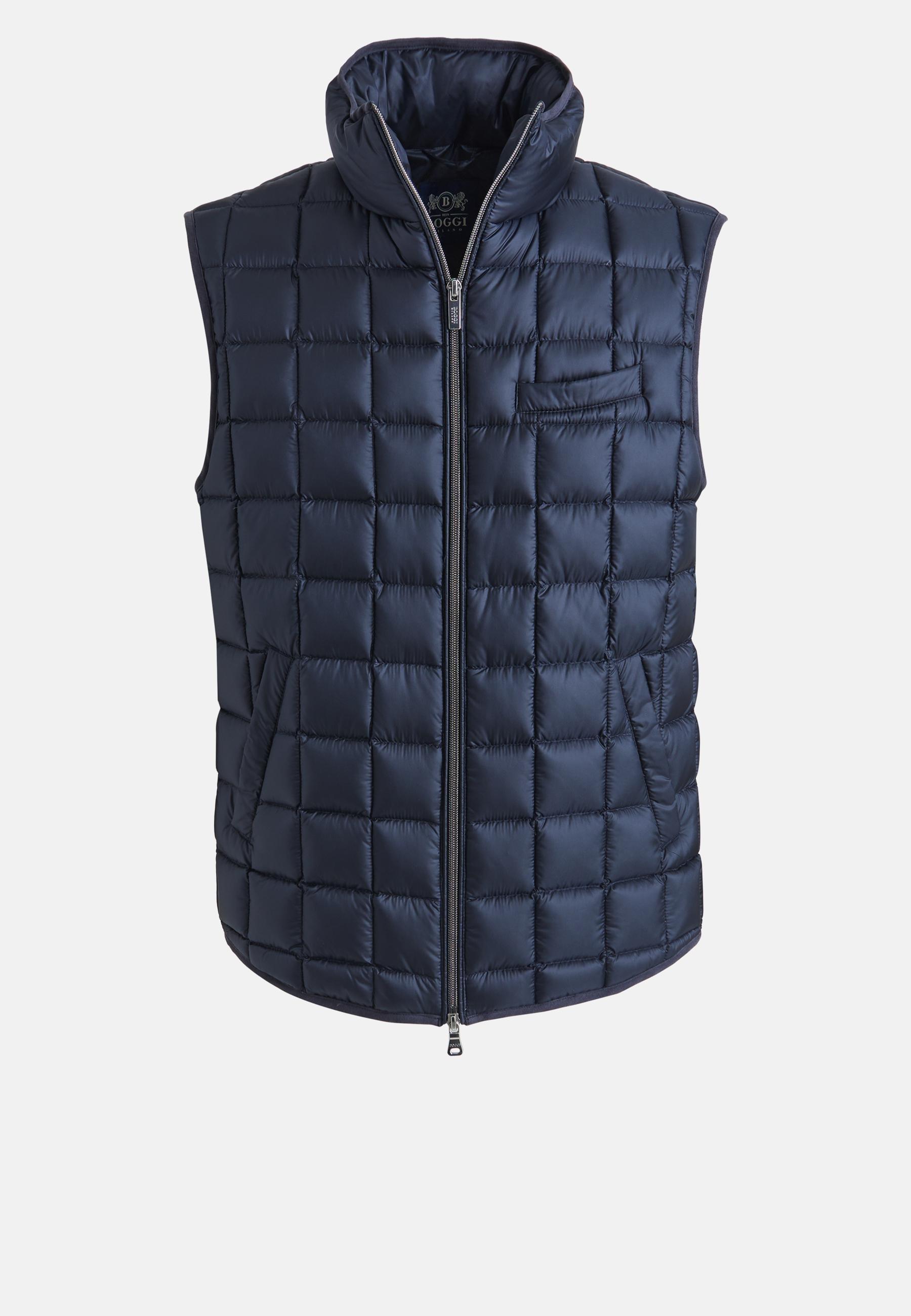 Navy Down-Filled Quilted Nylon Gilet For Men, Navy blue, large image number 9
