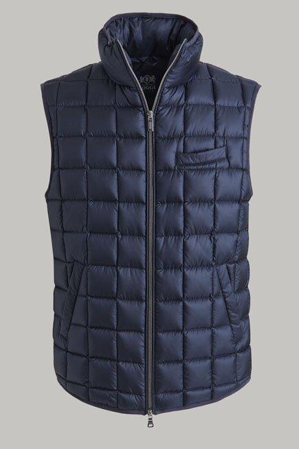 Navy Down-Filled Quilted Nylon Gilet For Men, Navy blue, large image number 10