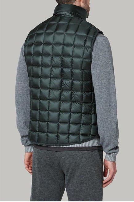 Military Green Down-Filled Quilted Nylon Gilet For Men, , large image number 3
