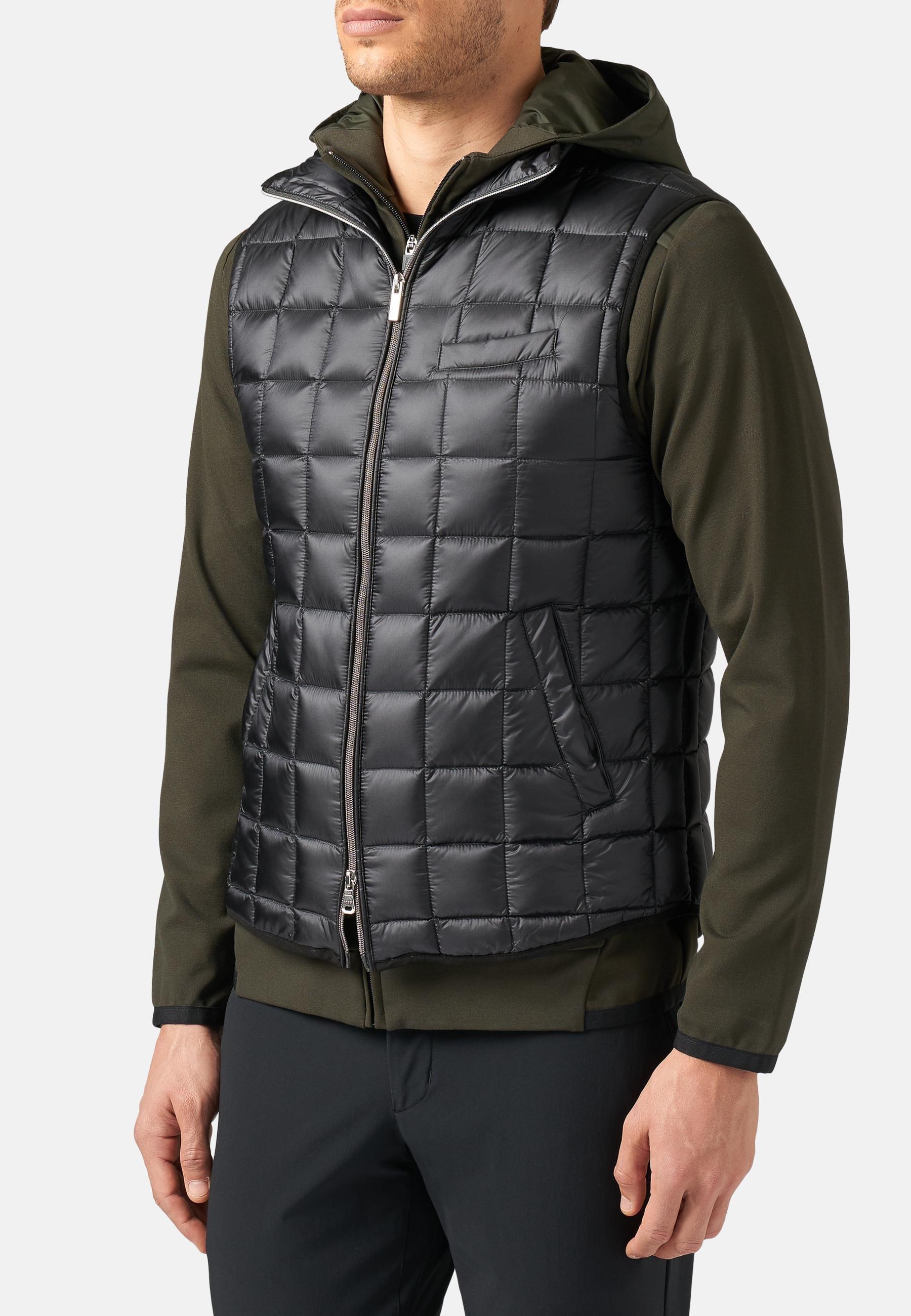 Black Down-Filled Quilted Nylon Gilet , , large image number 0