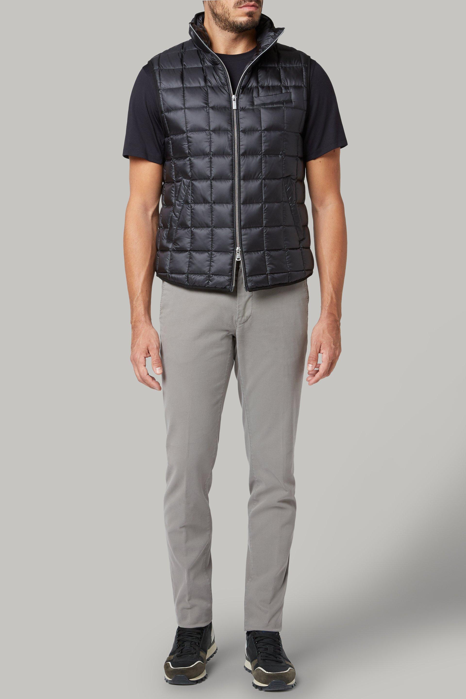 Black Down-Filled Quilted Nylon Gilet , , large image number 1