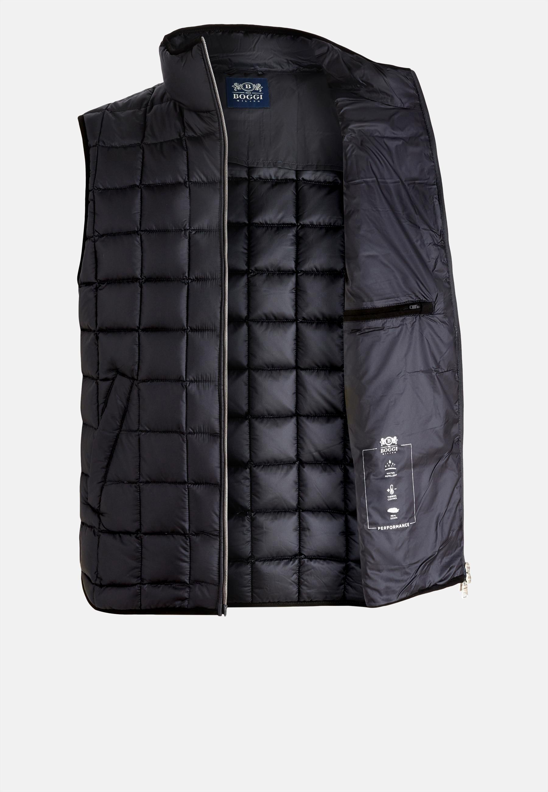 Black Down-Filled Quilted Nylon Gilet , , large image number 4