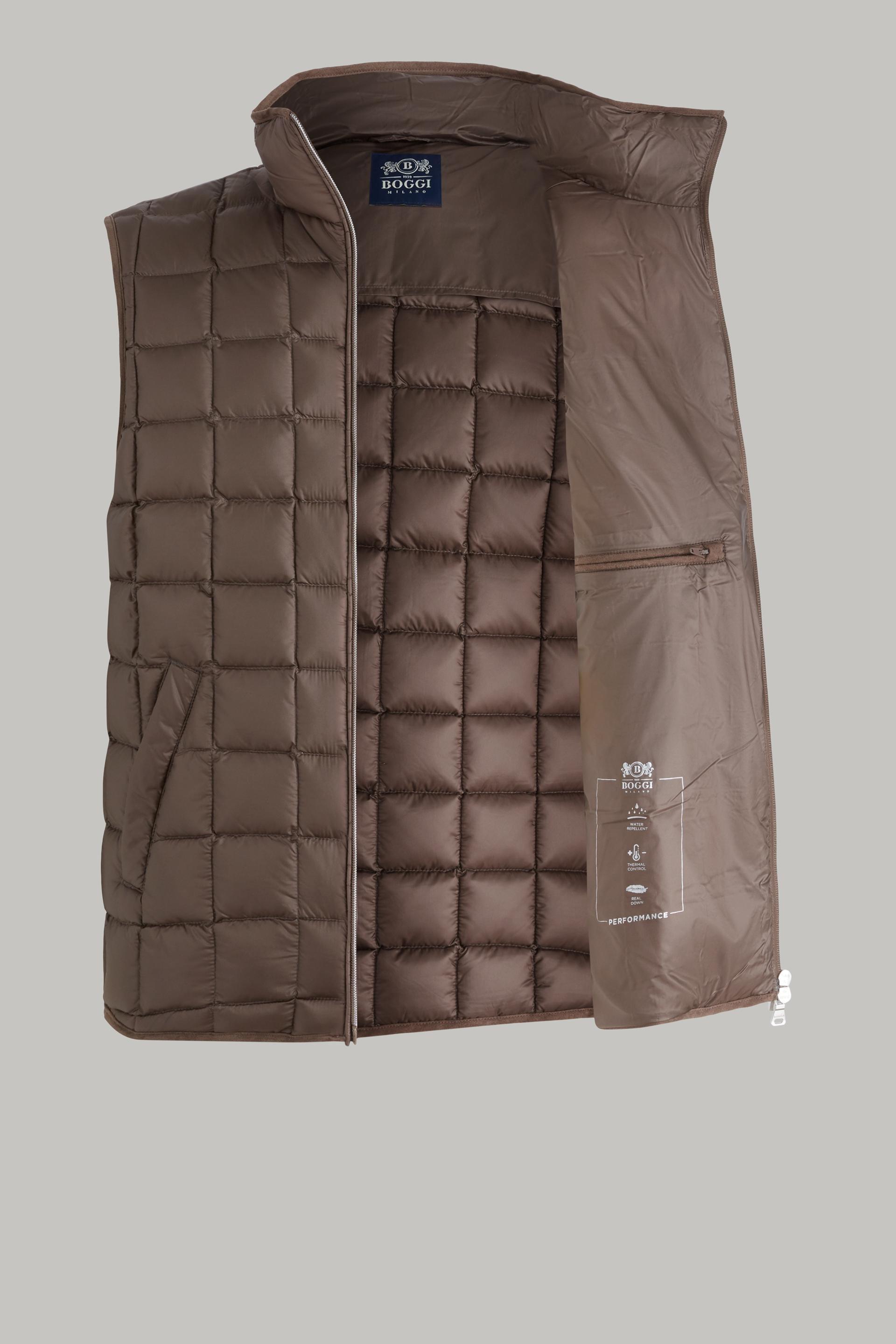 Brown Down-Filled Quilted Nylon Gilet For Men, Dark brown, large image number 8