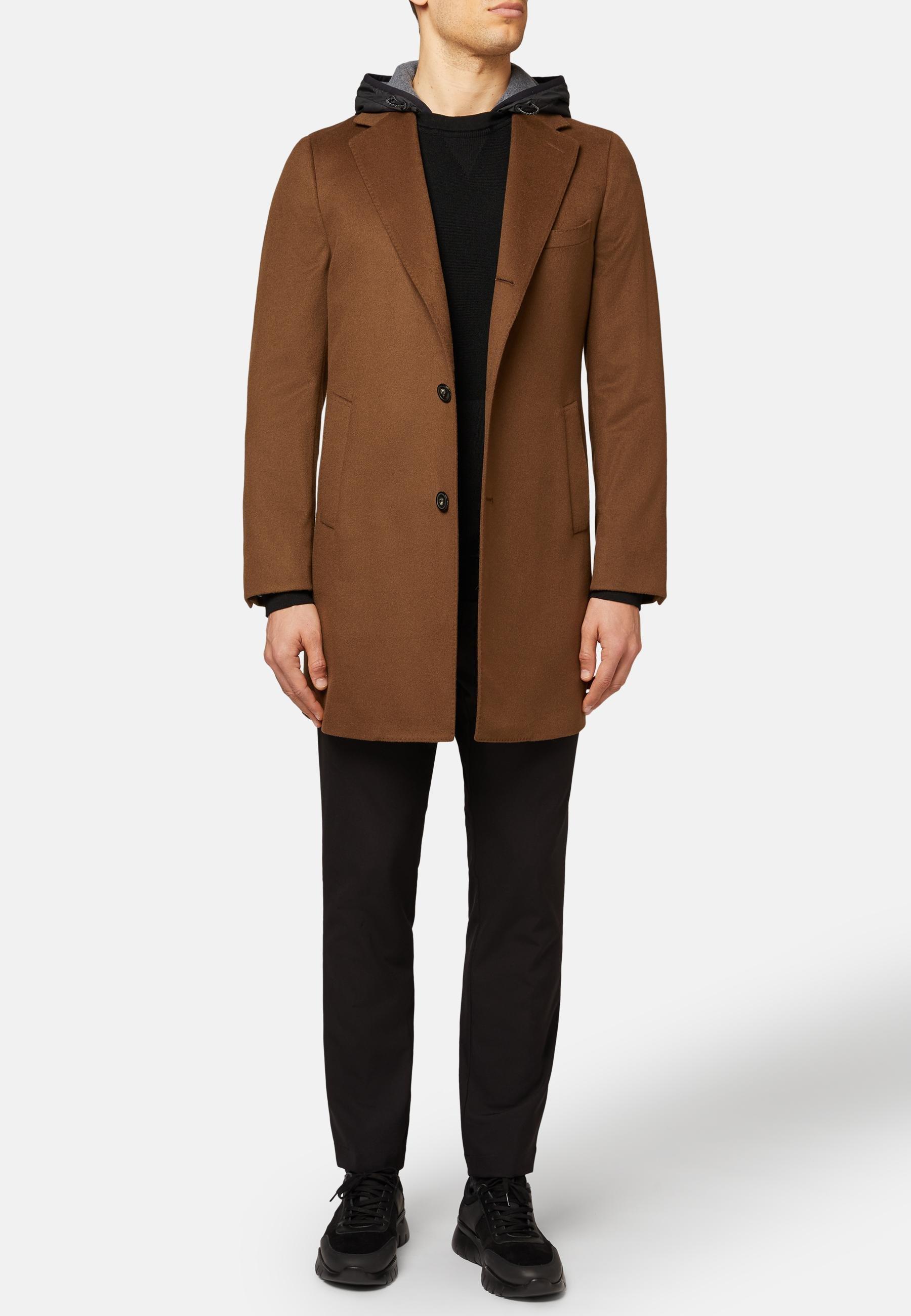 Blue Single-Breasted Cashmere Coat For Men, , large image number 1
