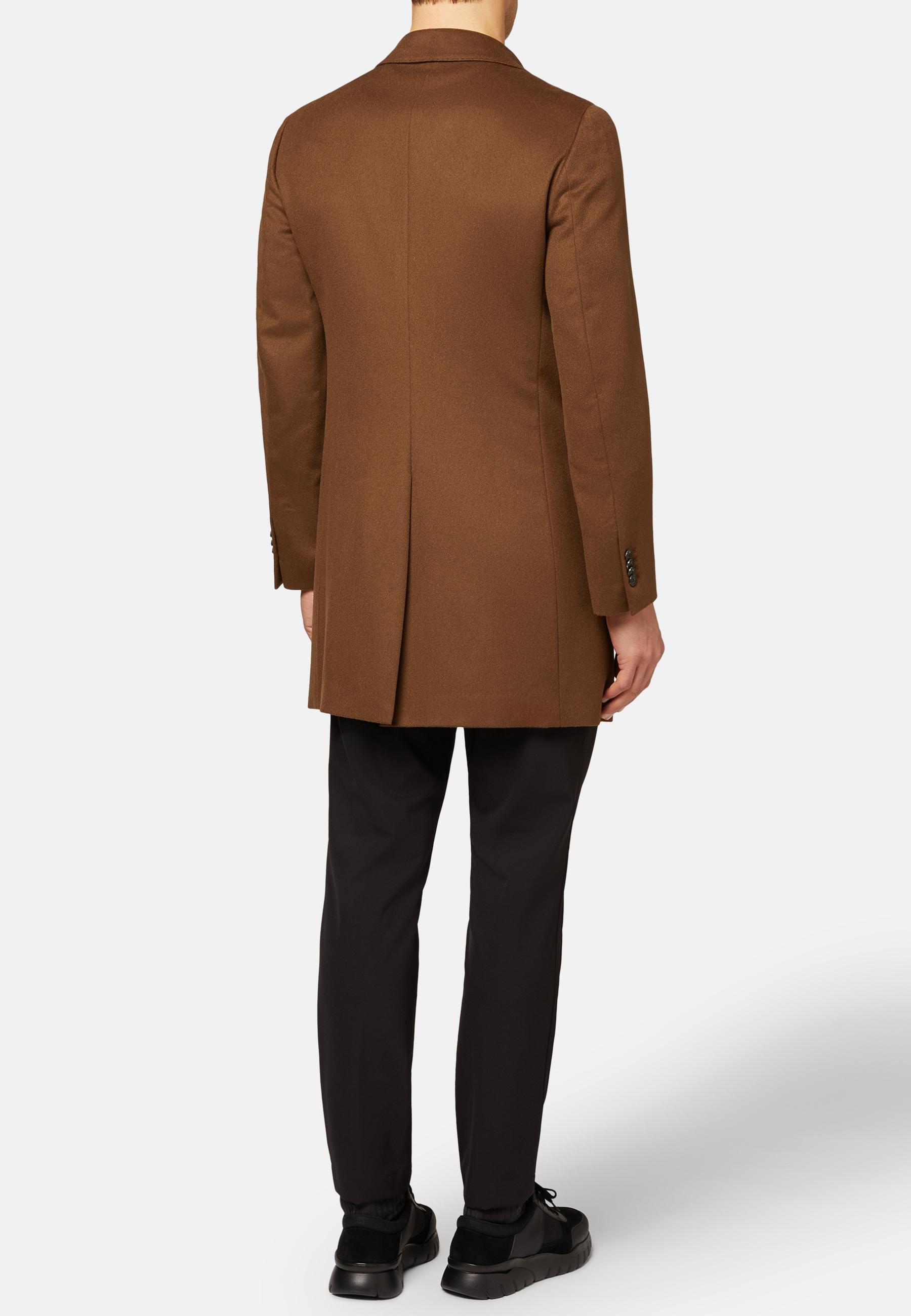 Blue Single-Breasted Cashmere Coat For Men, , large image number 2