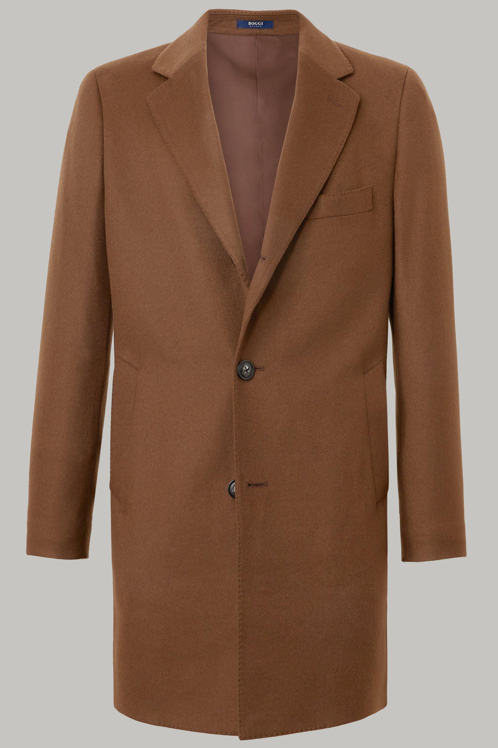 Blue Single-Breasted Cashmere Coat For Men, , large image number 3