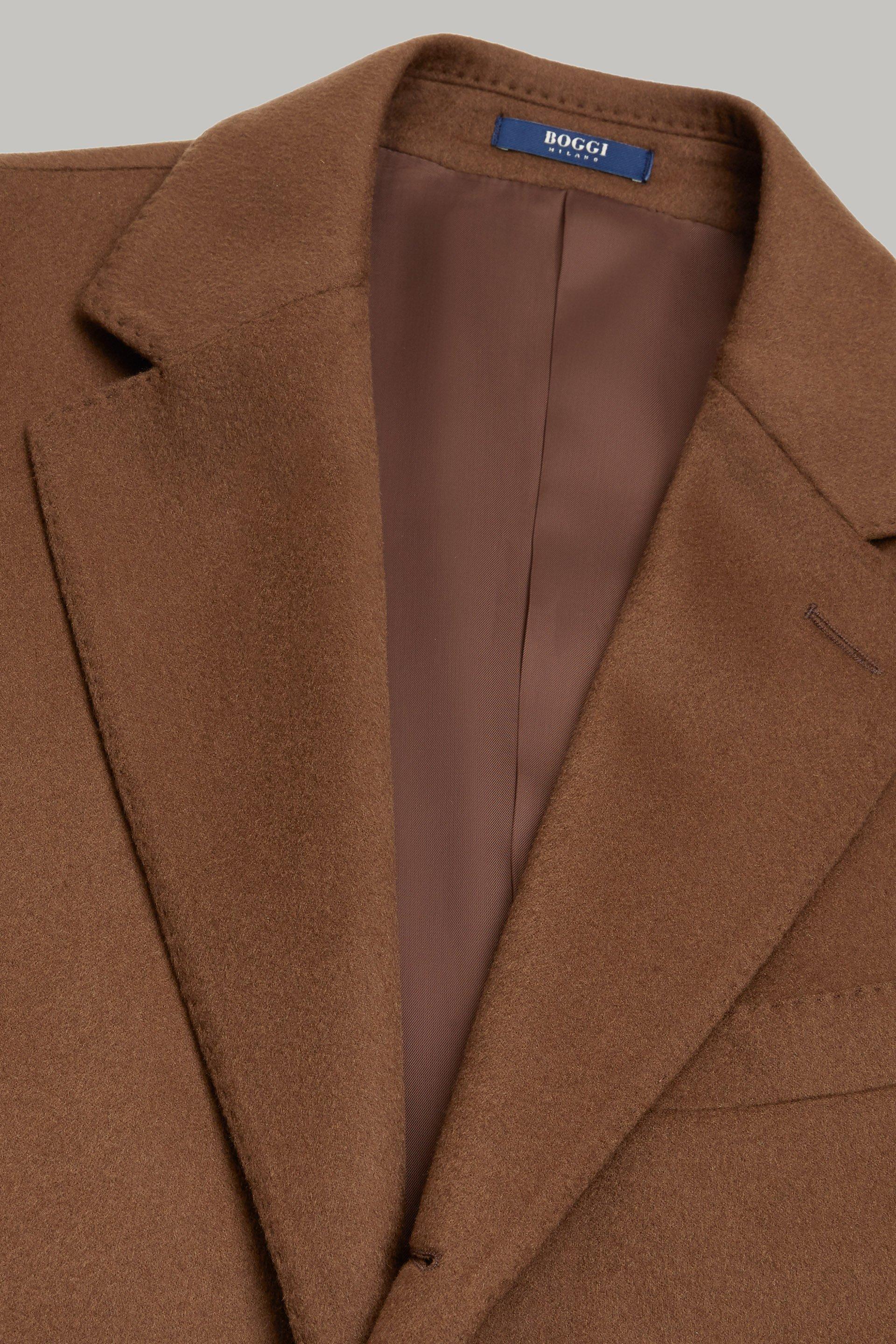 Blue Single-Breasted Cashmere Coat For Men, , large image number 4