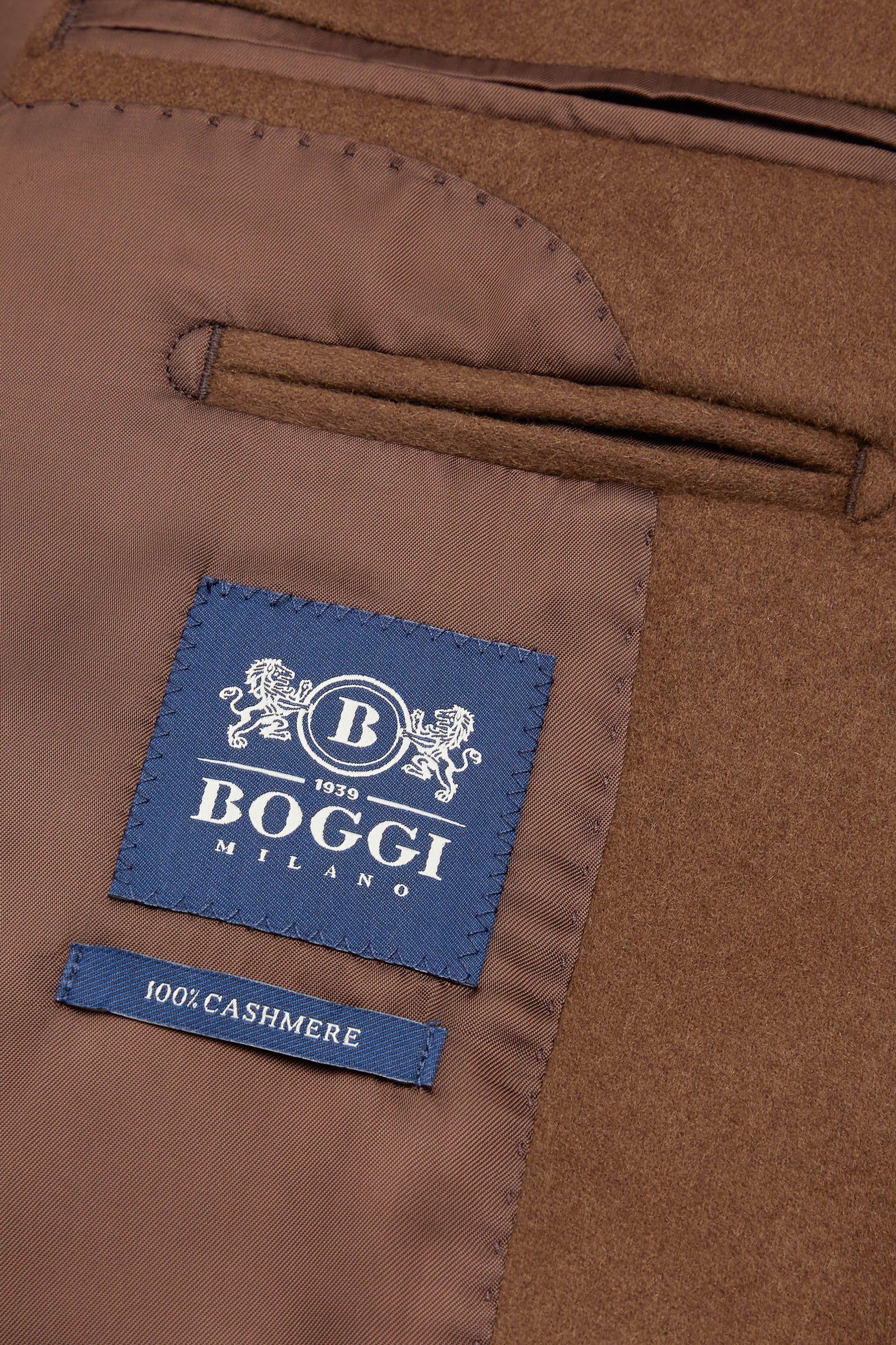 Blue Single-Breasted Cashmere Coat For Men, , large image number 5