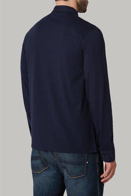 Navy Long-Sleeved Polo Shirt, 3901_NAVY, large image number 5
