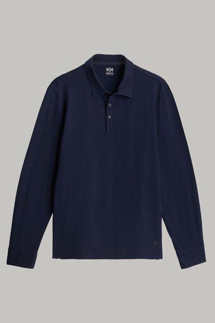 Navy Long-Sleeved Polo Shirt, 3901_NAVY, large image number 7