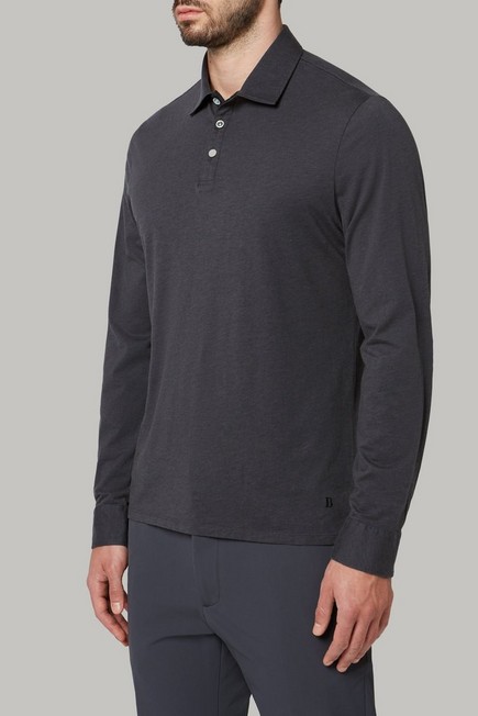 Boggi Milano - Grey Long-Sleeved Polo Shirt