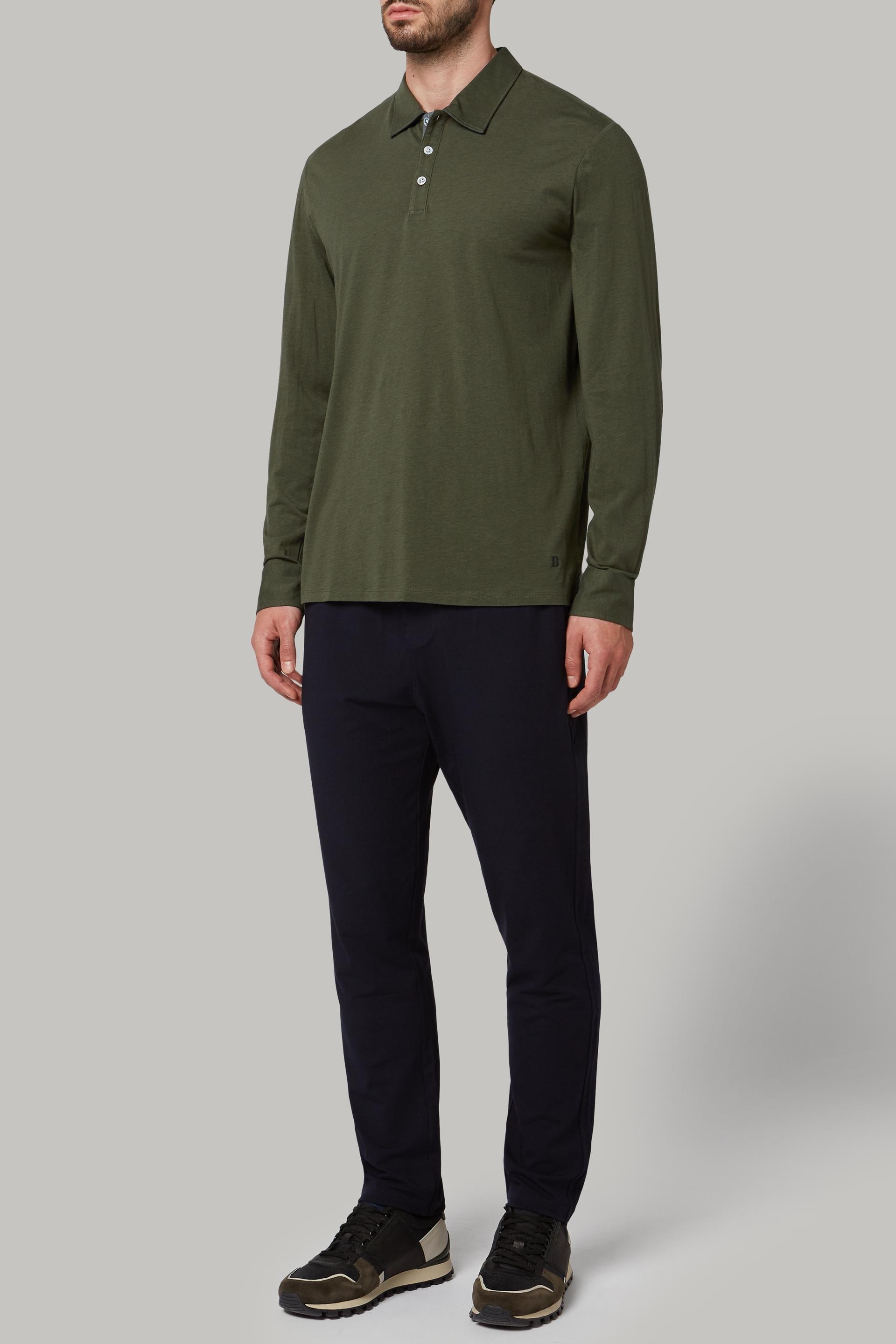 Green Long-Sleeved Polo Shirt, 3901_VESC, large image number 0