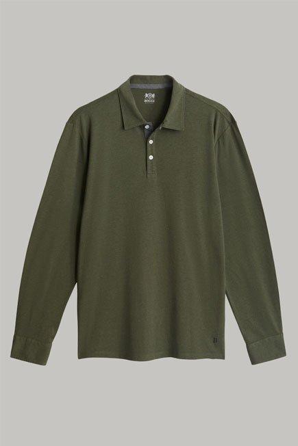 Green Long-Sleeved Polo Shirt, 3901_VESC, large image number 4