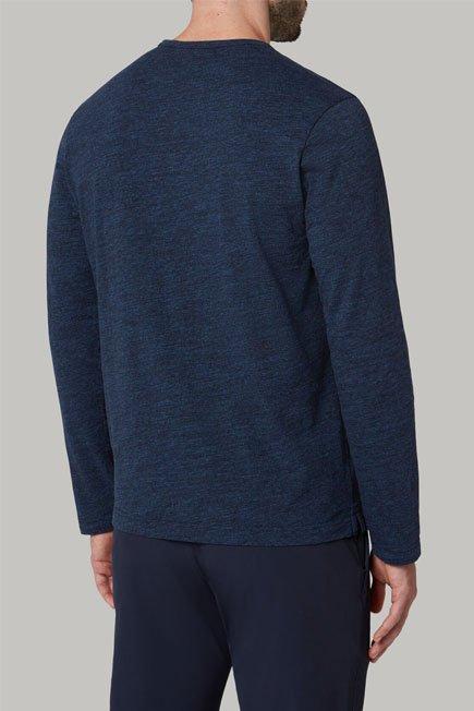 Blue Long-Sleeved Cotton Jersey T-Shirt, 3901_DENI, large image number 4