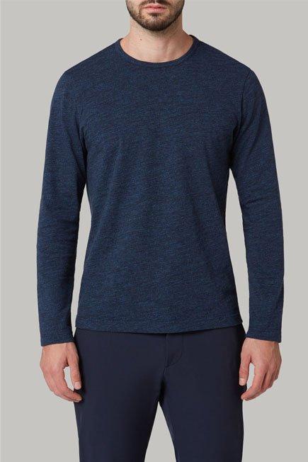 Blue Long-Sleeved Cotton Jersey T-Shirt, 3901_DENI, large image number 5